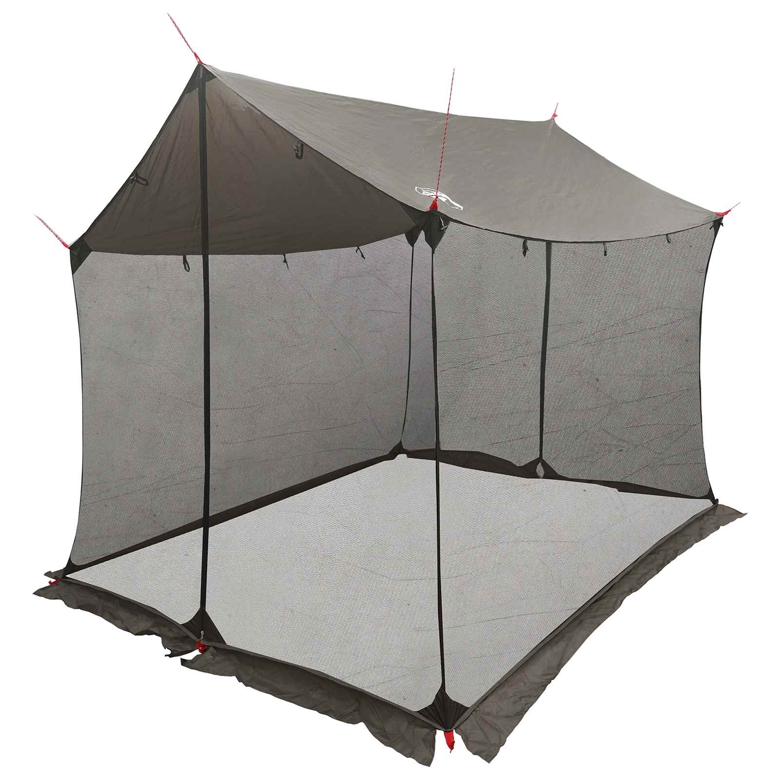 Camping Tarp With Mesh Walls Brown Grey 270 X 210 X 210 Cm