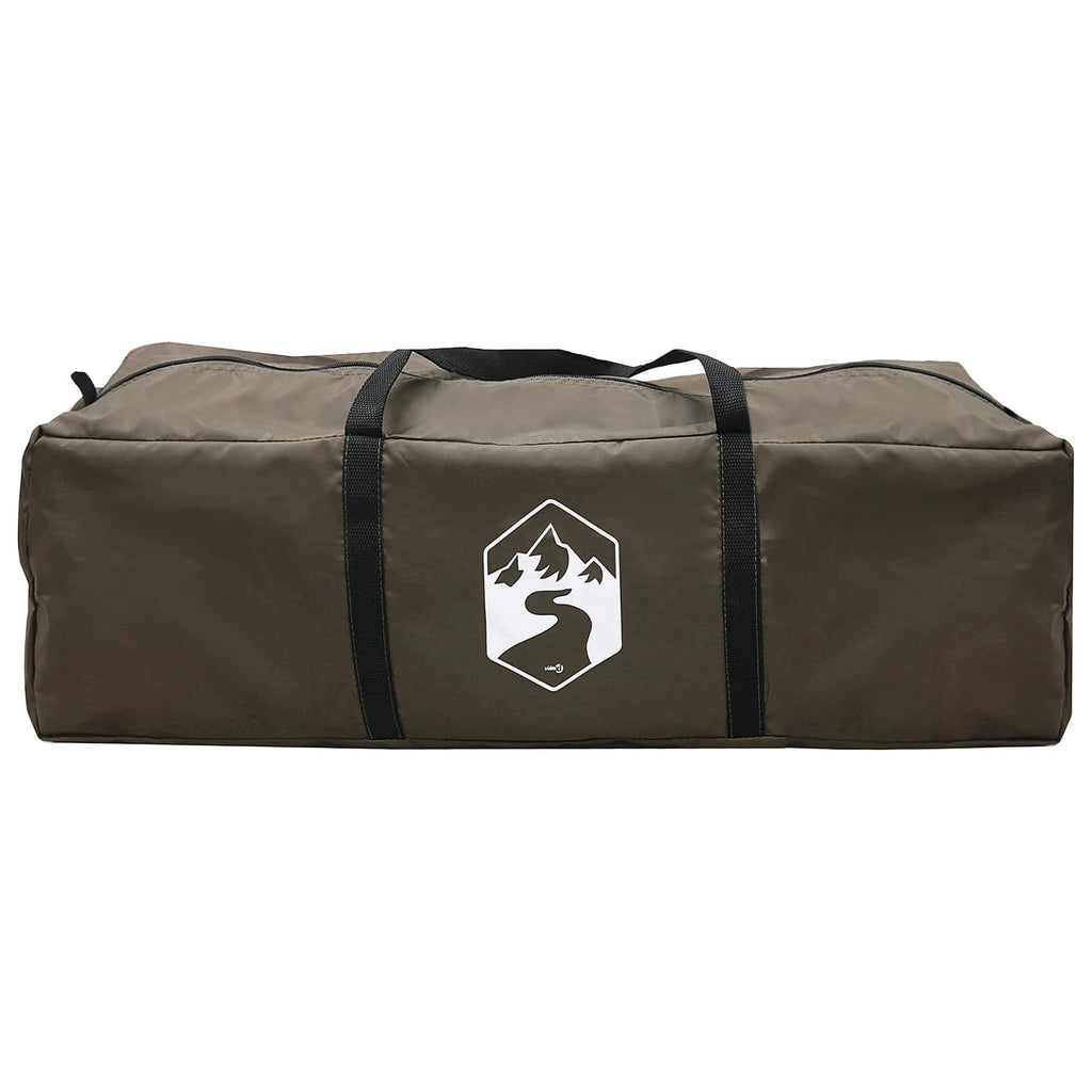 Cabin Tent With Roof Brown Grey Polyester And Steel