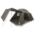 Cabin Tent With Roof Brown Grey Polyester And Steel