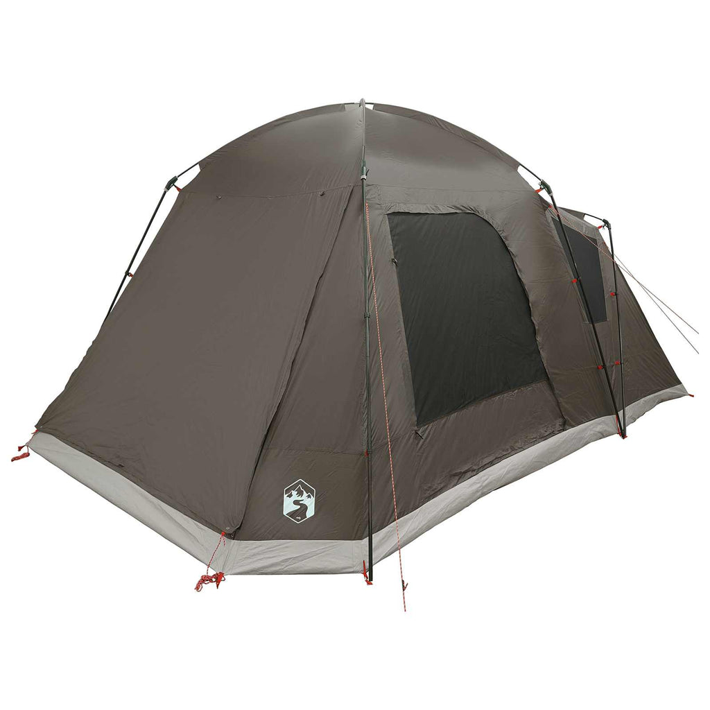 Cabin Tent With Roof Brown Grey Polyester And Steel