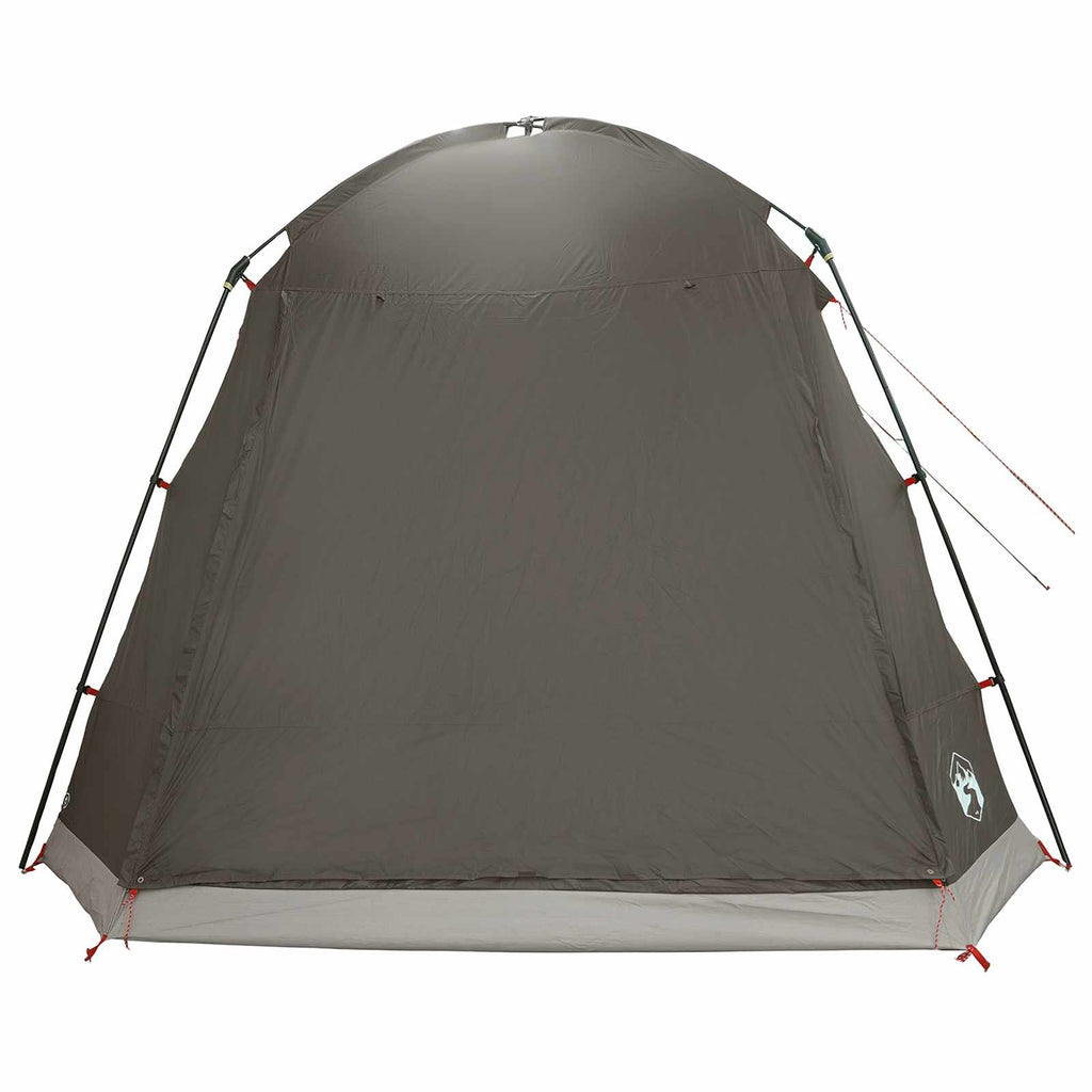 Cabin Tent With Roof Brown Grey Polyester And Steel