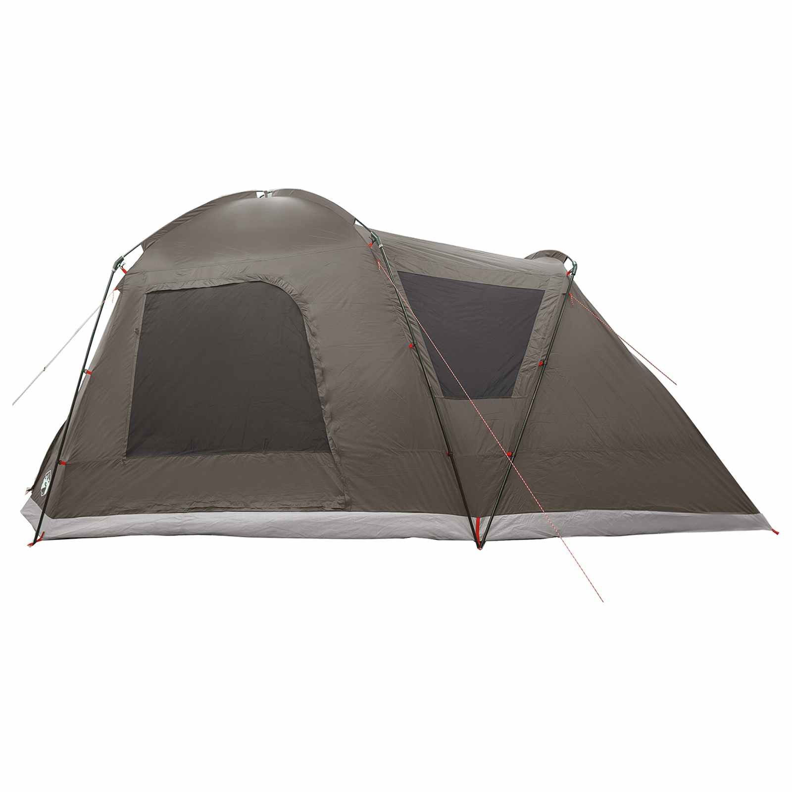 Cabin Tent With Roof Brown Grey Polyester And Steel
