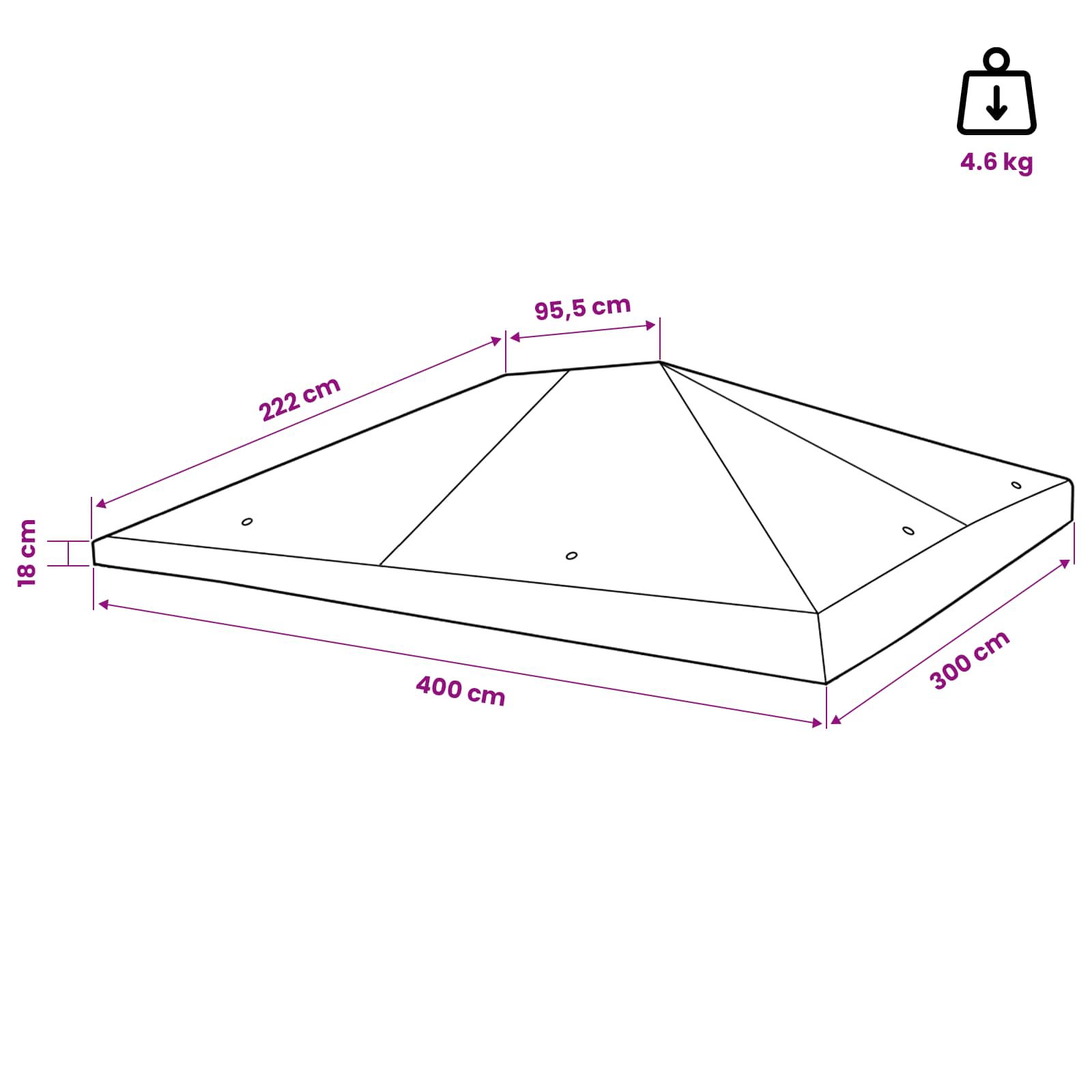 Gazebo Cover 300 X 400 Cm