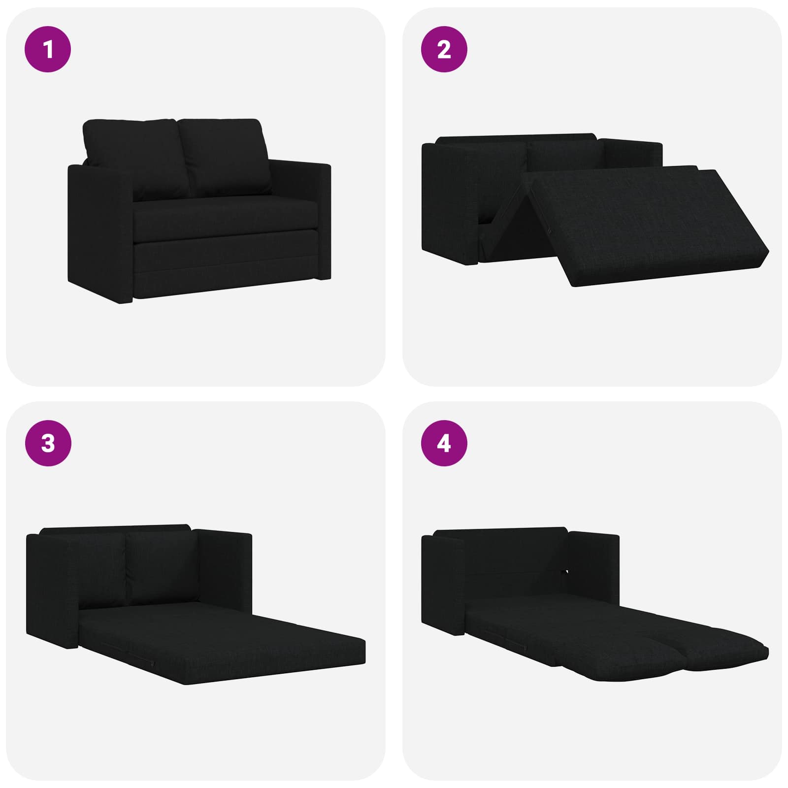 Folding Sofa Bed 112 X 60 X 55 Cm Fabric