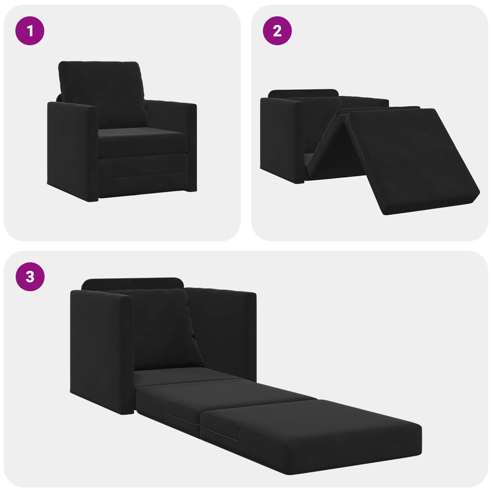 Folding Sofa Bed 74 X 77 X 81 Cm Velvet