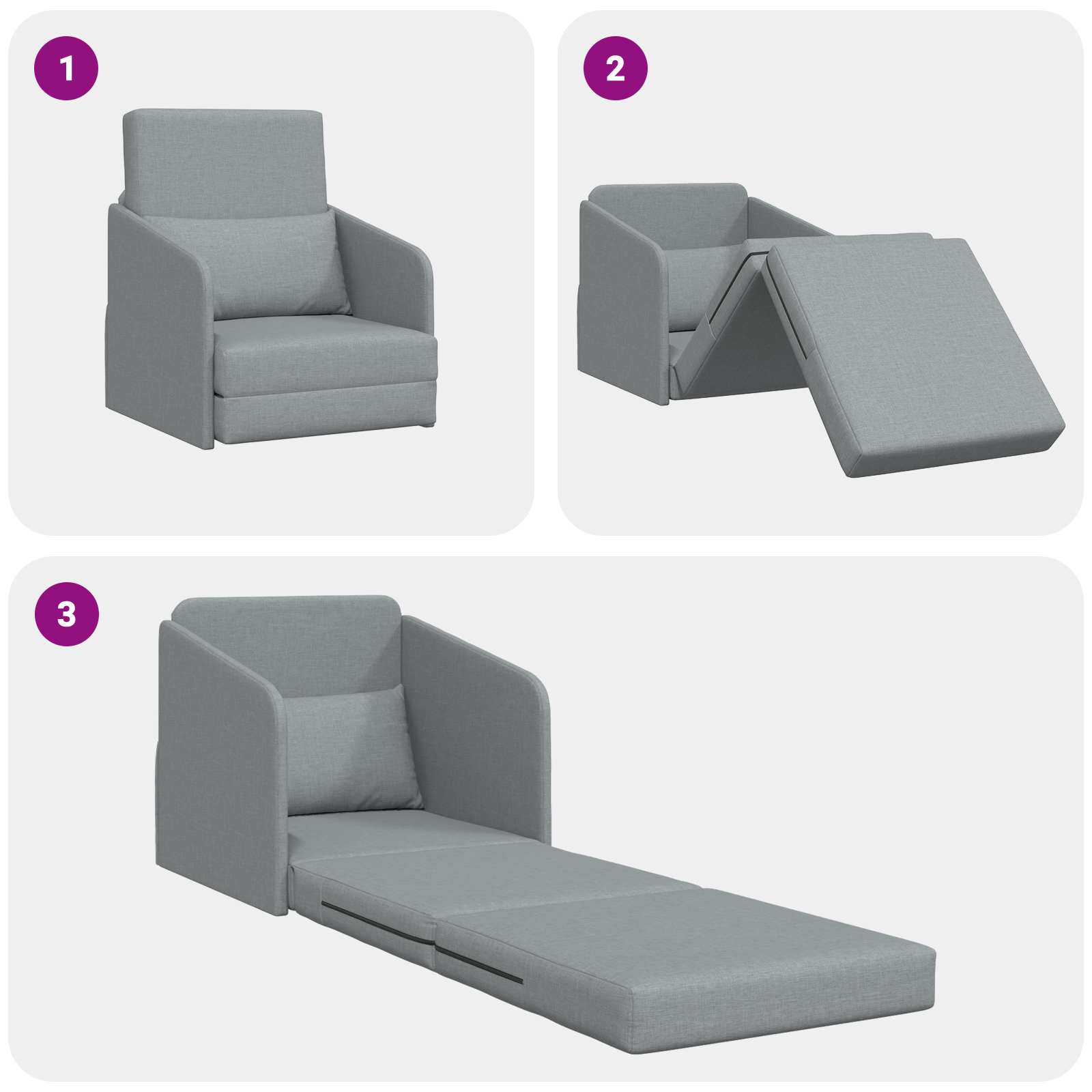Folding Sofa Bed 65 X 80 X 83 Cm Fabric