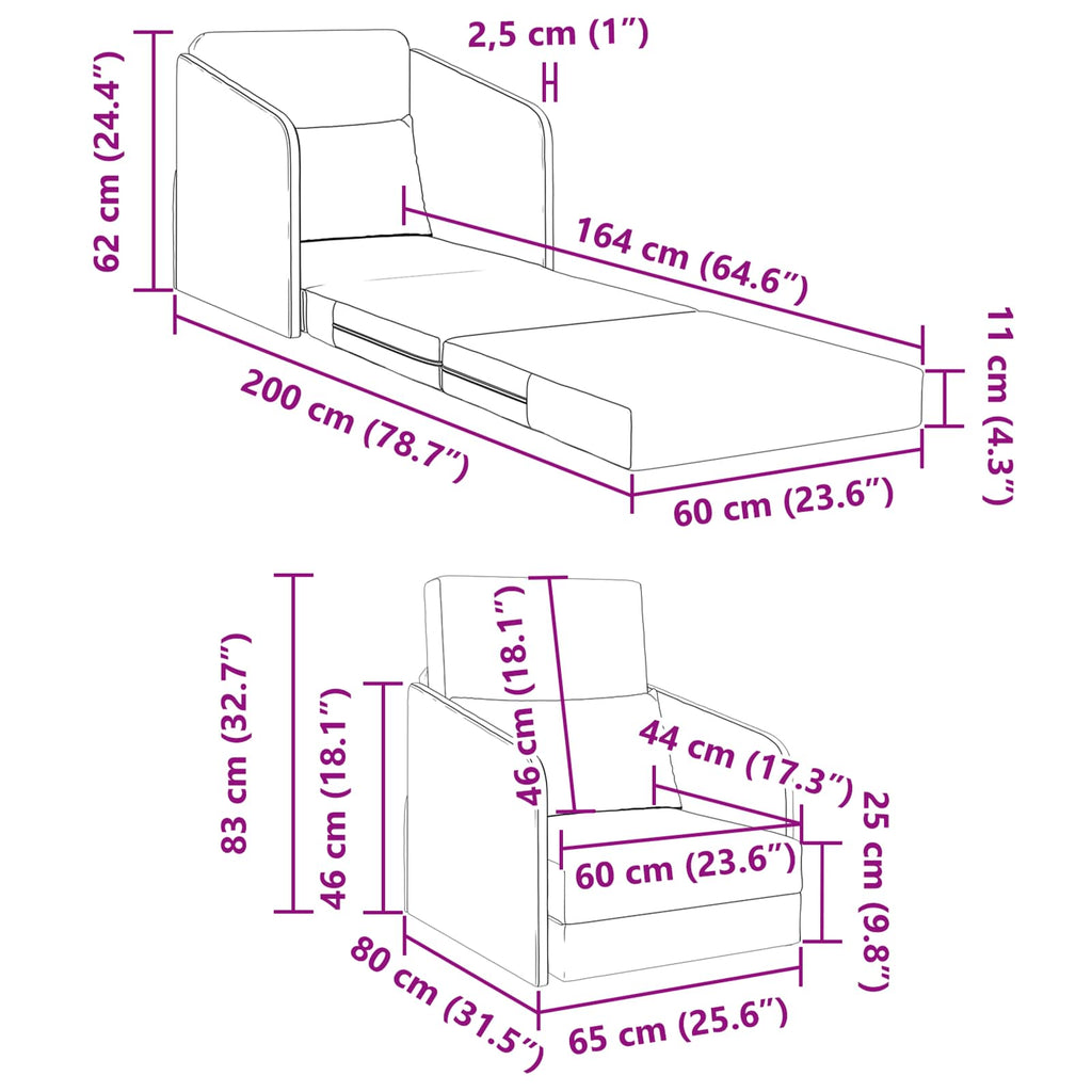 Folding Sofa Bed 65 X 80 X 83 Cm Velvet