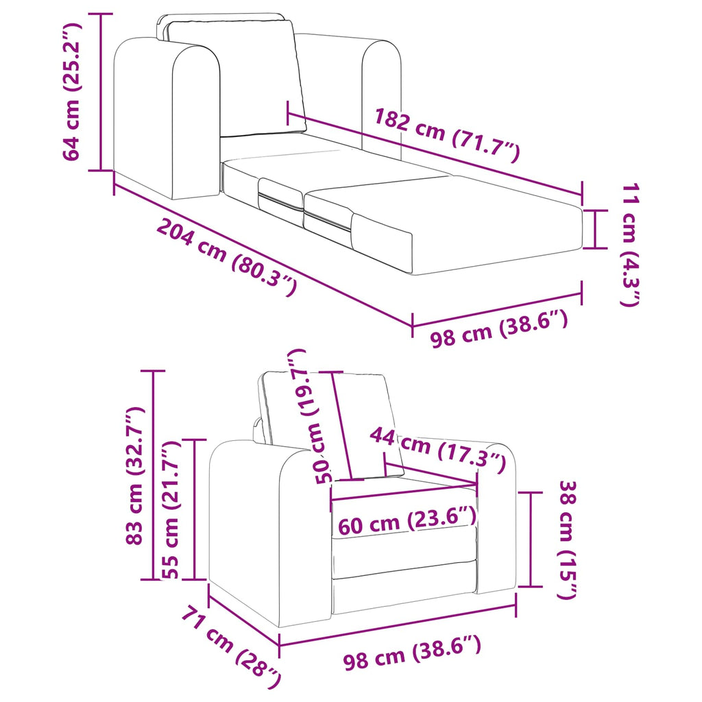 Folding Sofa Bed 98 X 71 X 83 Cm Velvet