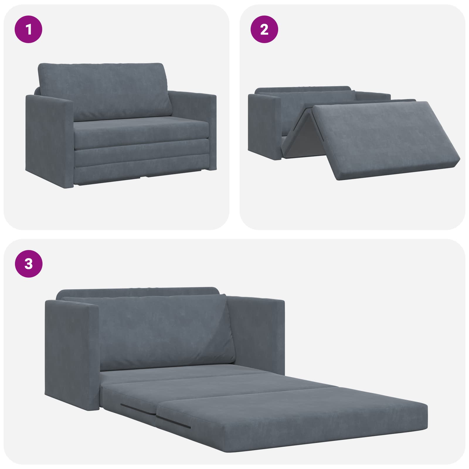 Folding Sofa Bed 124 X 71 X 78 Cm Velvet