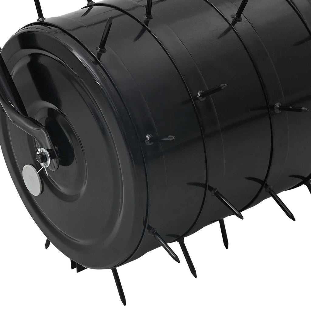 Lawn Roller Pull With Aerator Clamps Black 110 X 52 Cm Iron