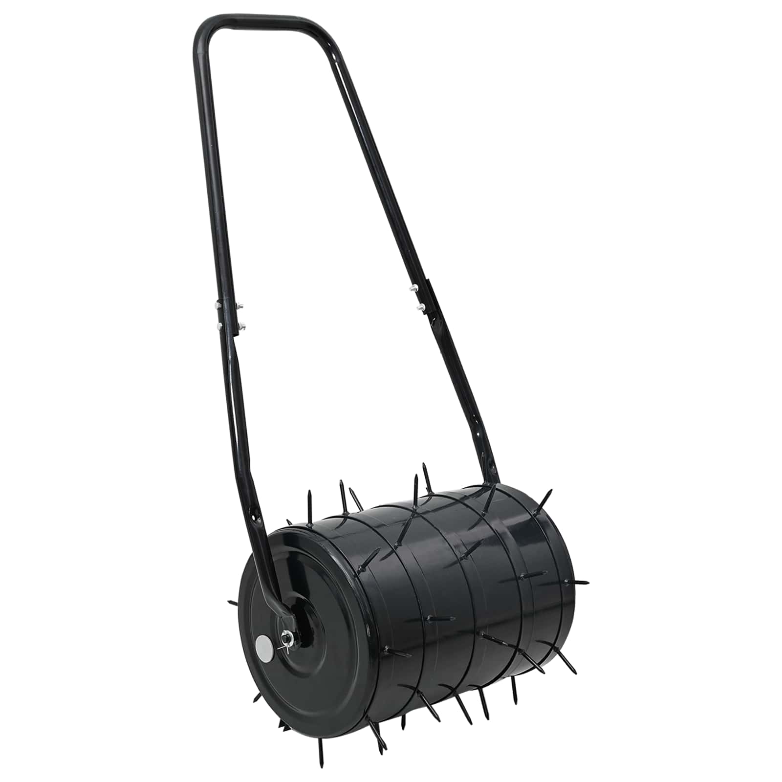 Lawn Roller Pull With Aerator Clamps Black 110 X 52 Cm Iron