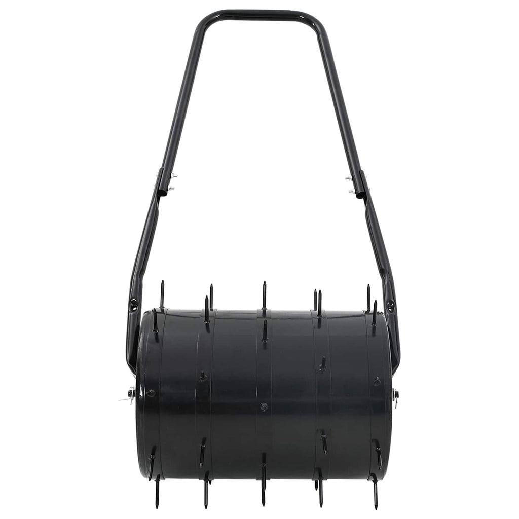 Lawn Roller Pull With Aerator Clamps Black 110 X 52 Cm Iron