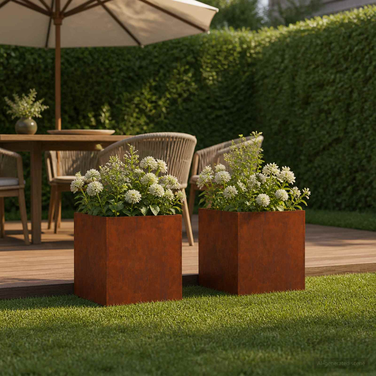 Planters 2 Pcs Corten Steel