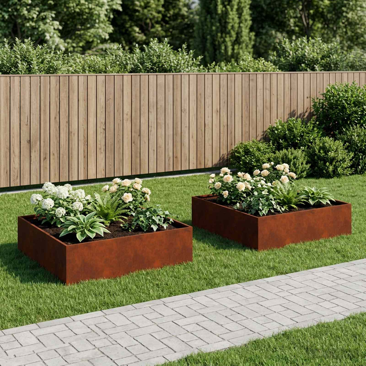 Planters 2 Pcs Corten Steel