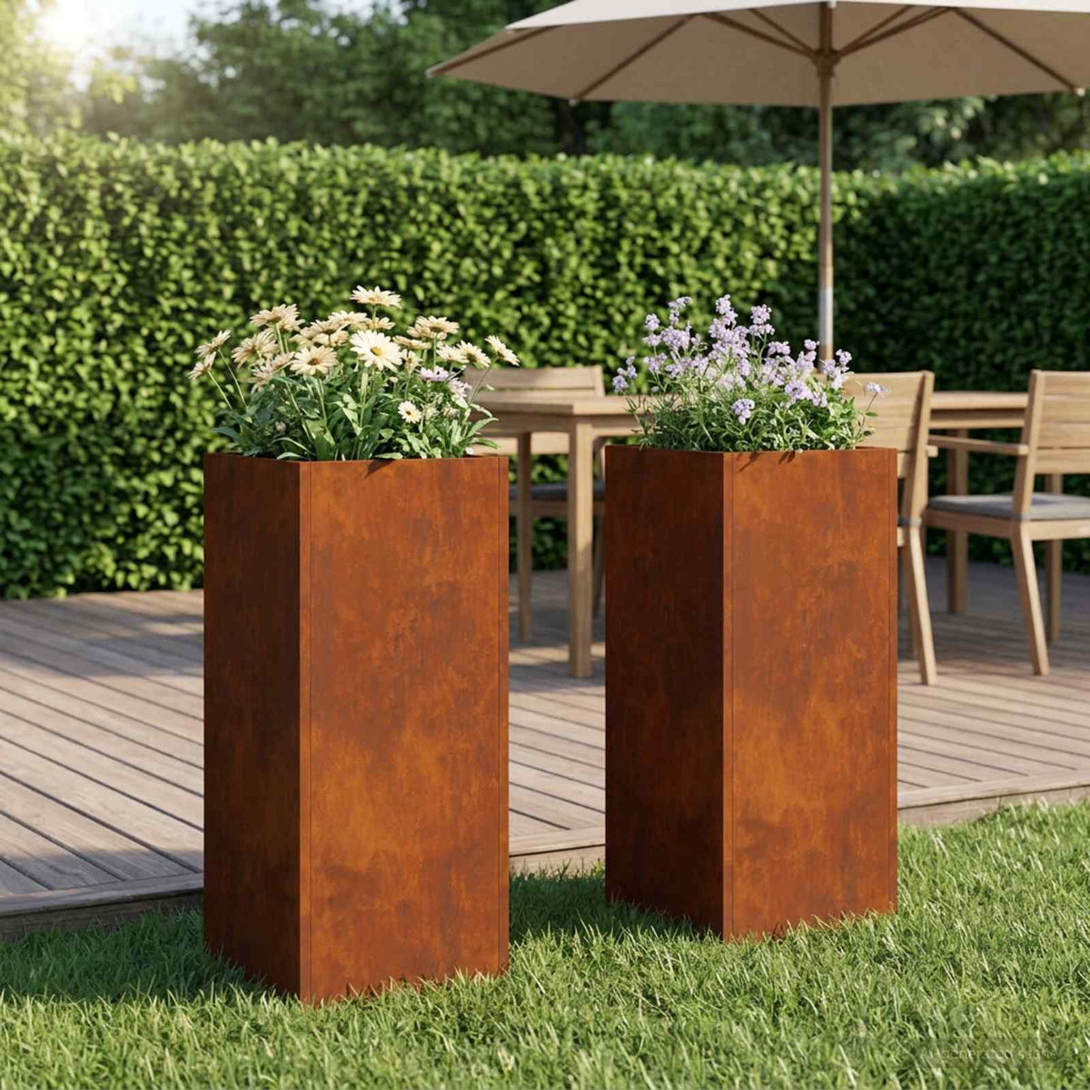 Planters 2 Pcs Corten Steel