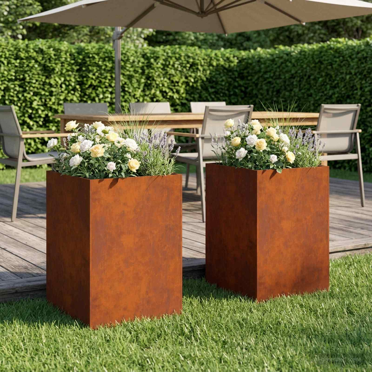 Planters 2 Pcs Corten Steel