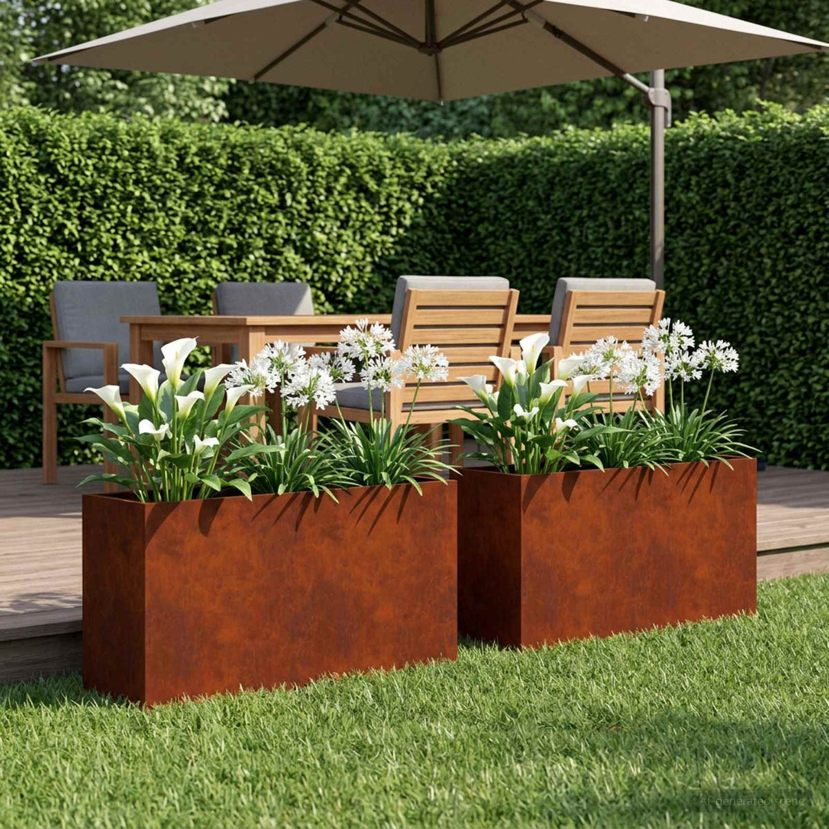 Planters 2 Pcs Corten Steel