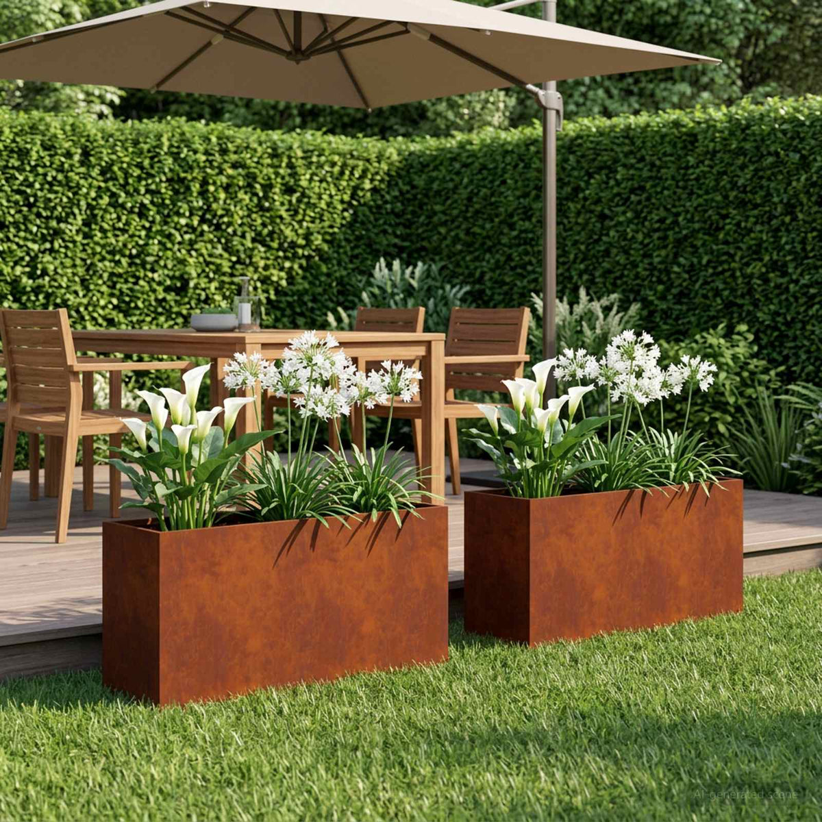 Planters 2 Pcs Corten Steel