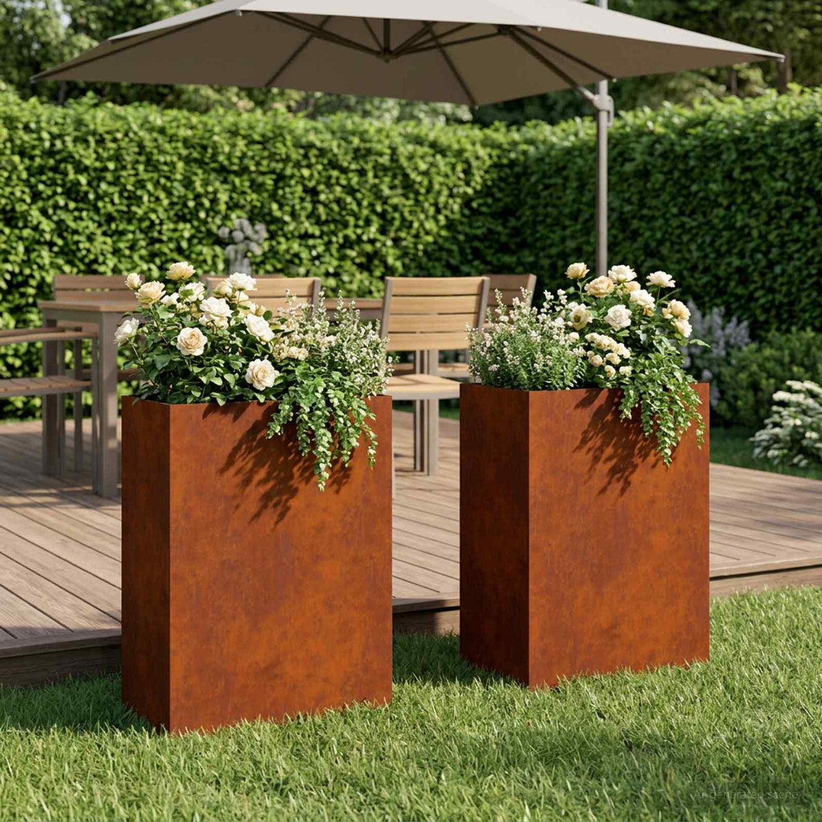 Planters 2 Pcs Corten Steel