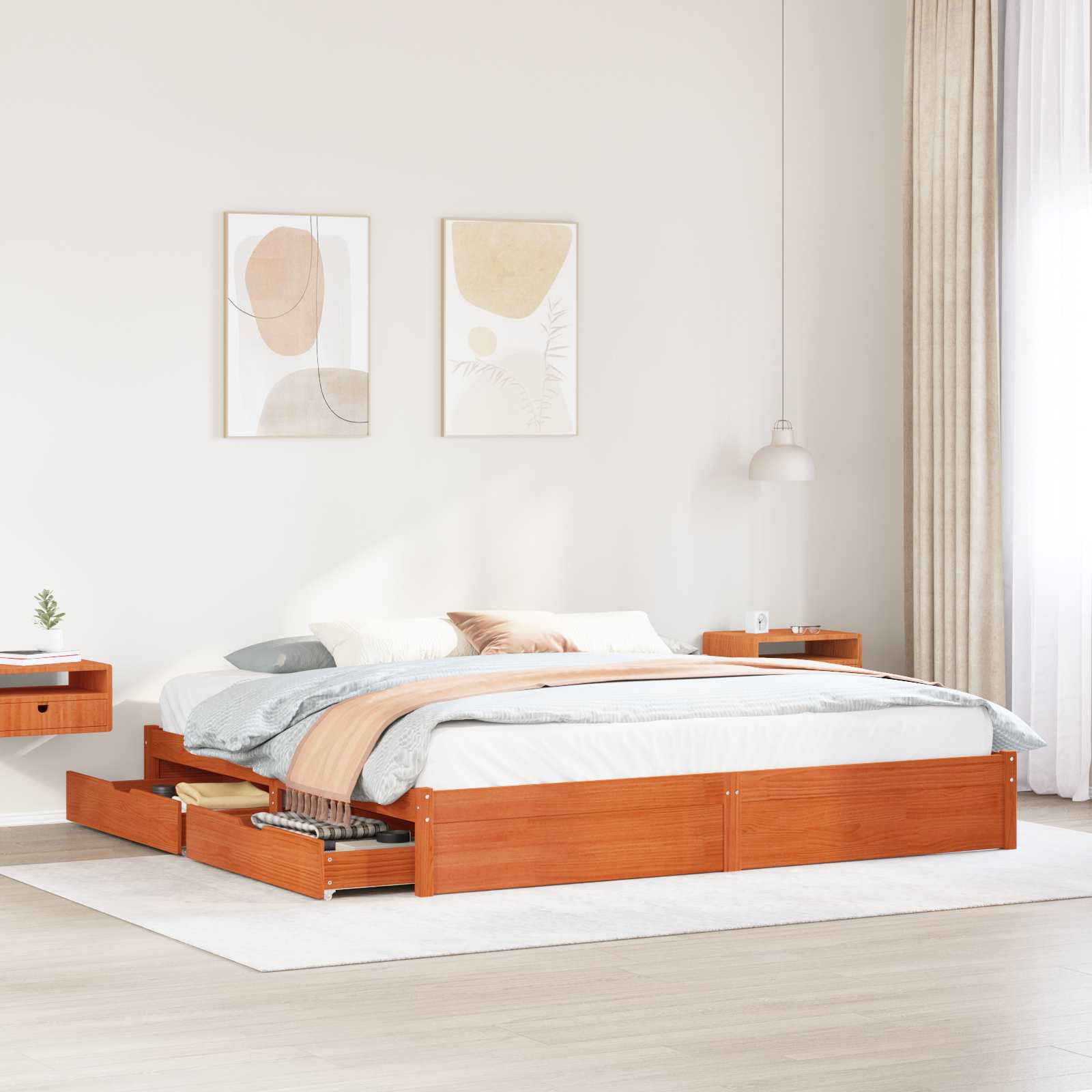 Bed Frame | Pine | Solid Pine Wood | Small Single | Storage