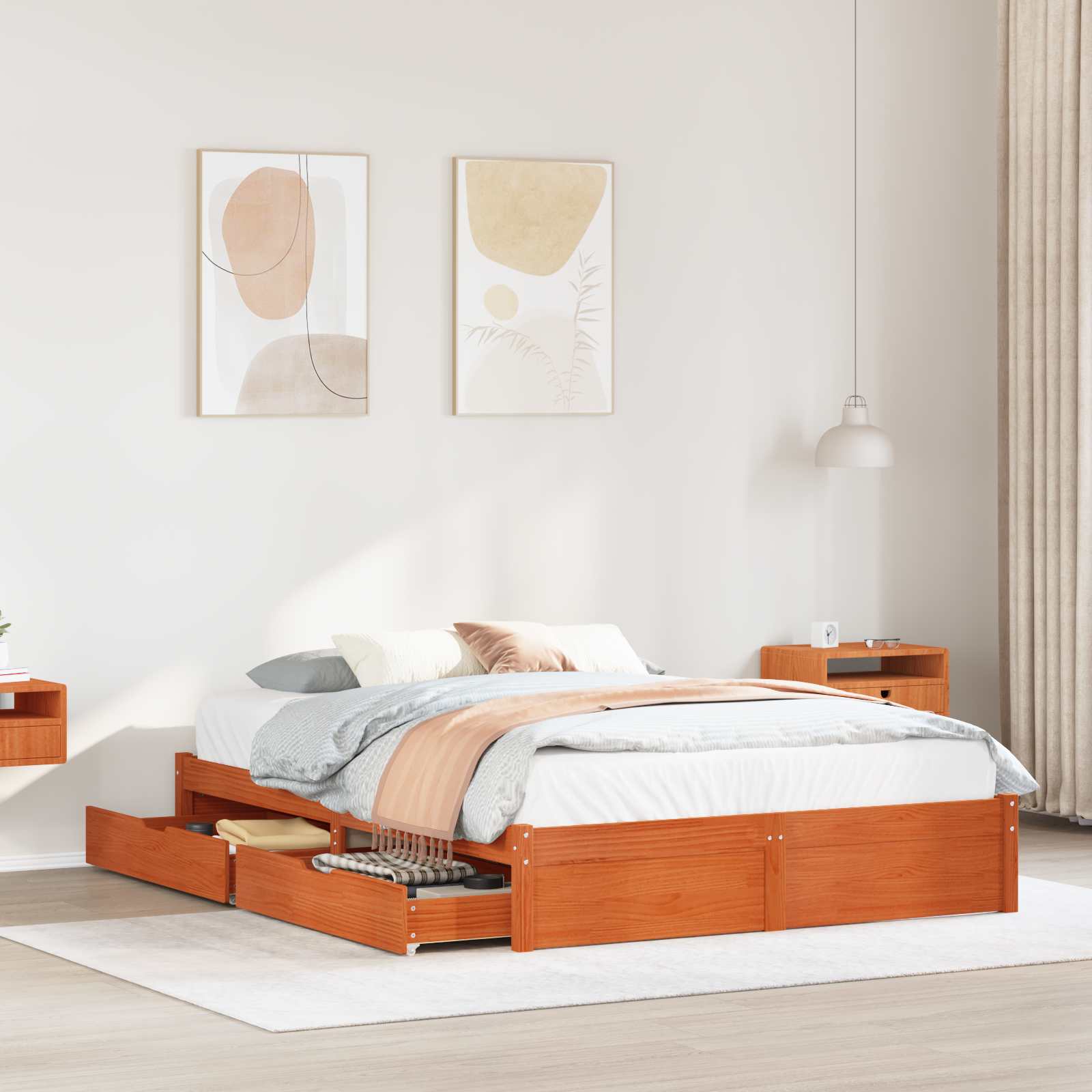 Bed Frame | Pine | Solid Pine Wood | Small Single | Storage