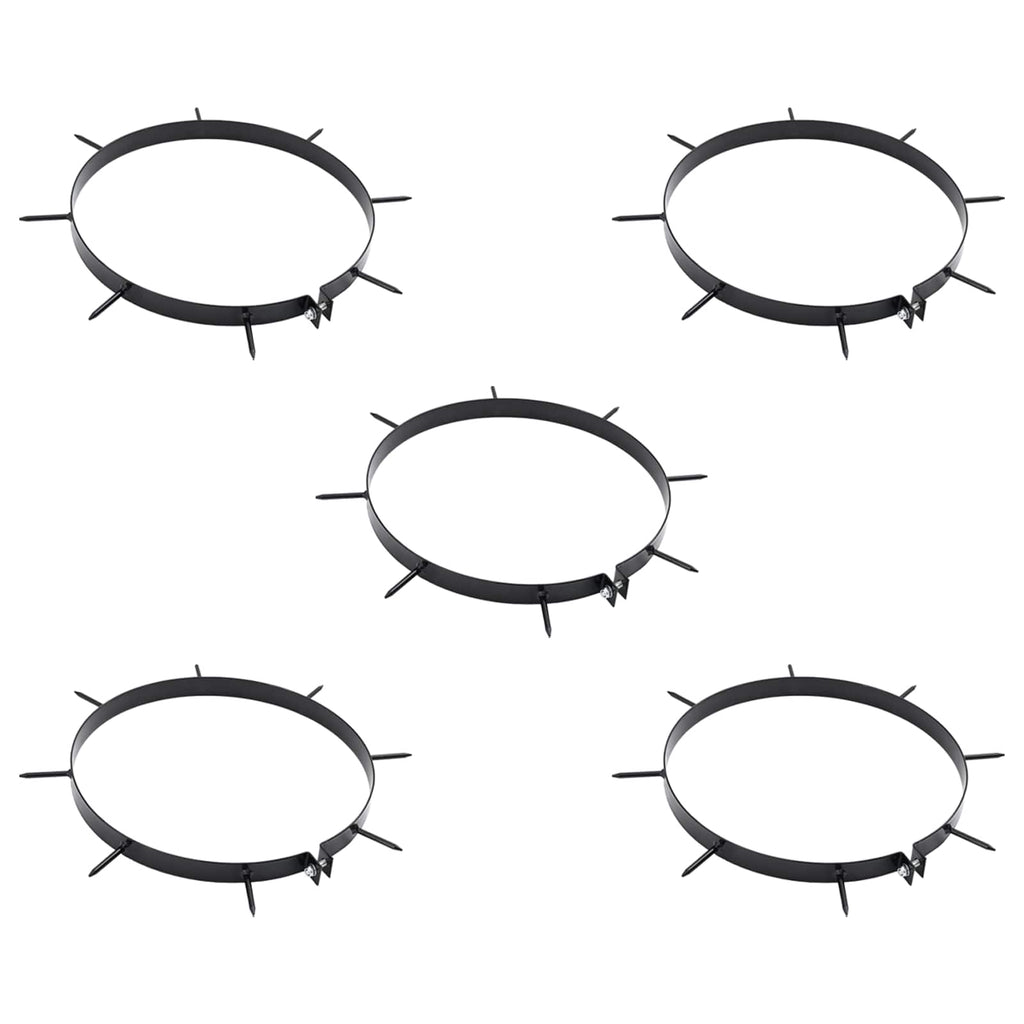 Lawn Aerator Clamp With Spikes 5 Pcs Black Ø 320 Mm Iron