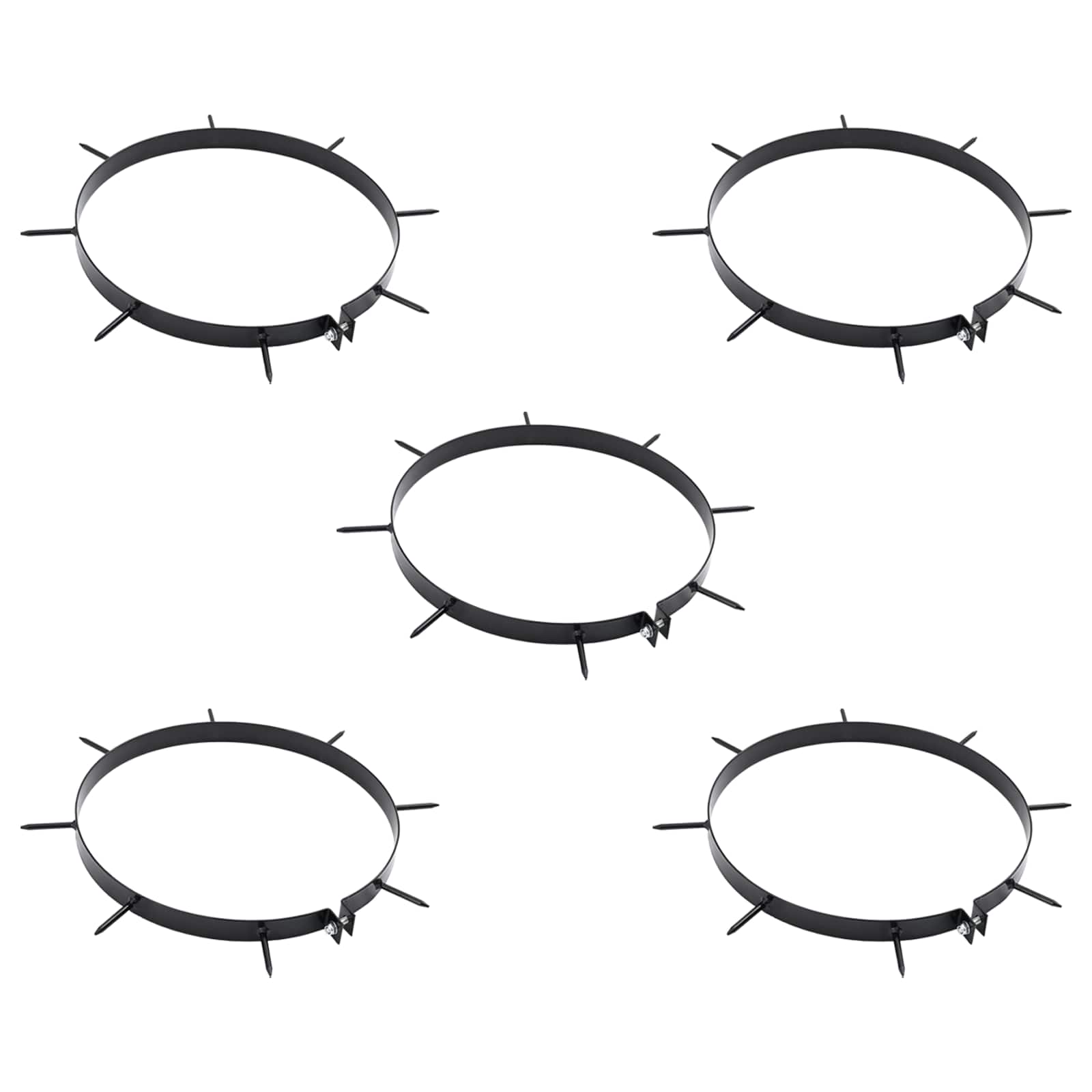 Lawn Aerator Clamp With Spikes 5 Pcs Black Ø 320 Mm Iron