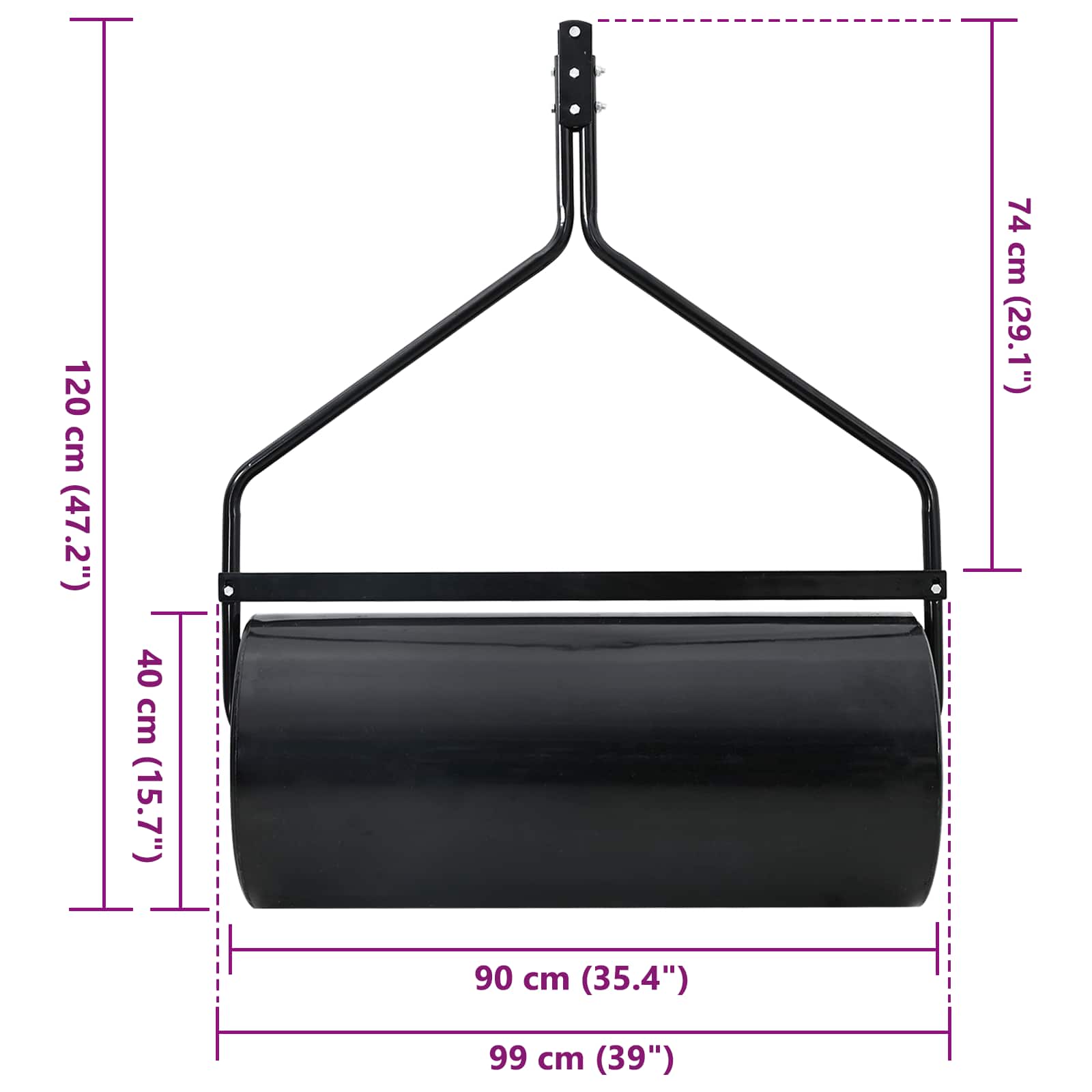 Garden Lawn Roller 120 X 99 Cm Iron