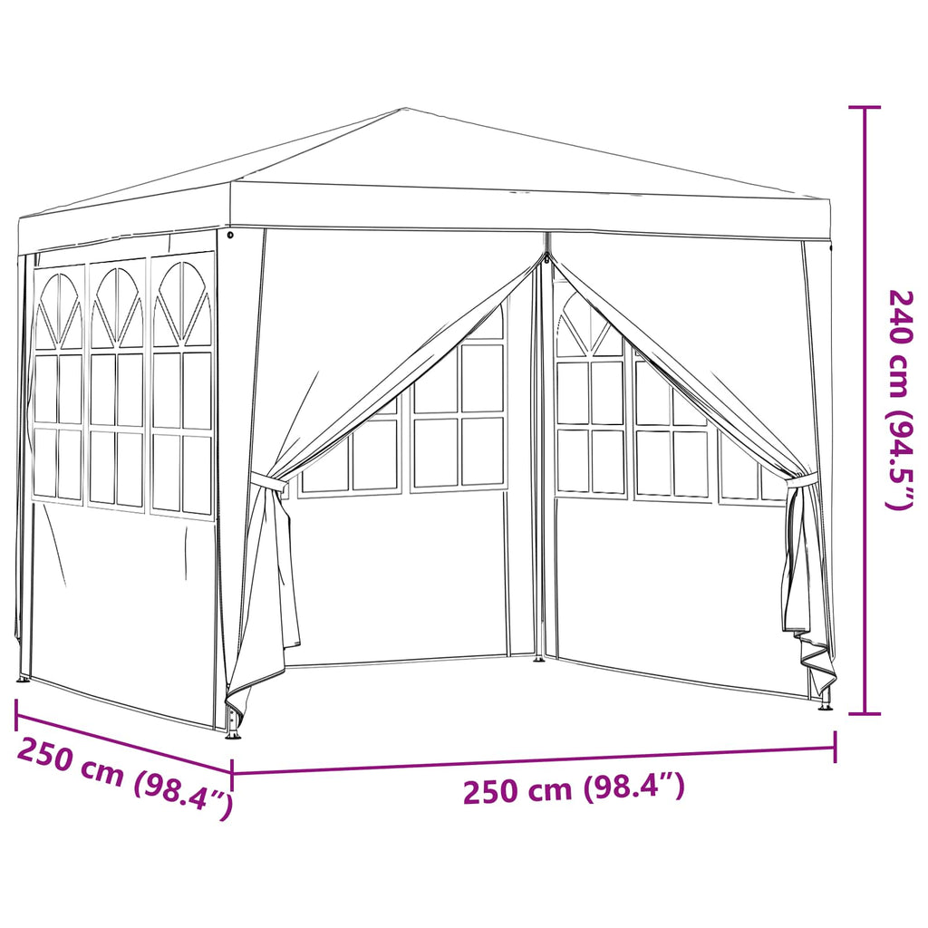 Gazebo Professional Party Tent Marquee Sidewalls 90GSM Waterproof blue white 200