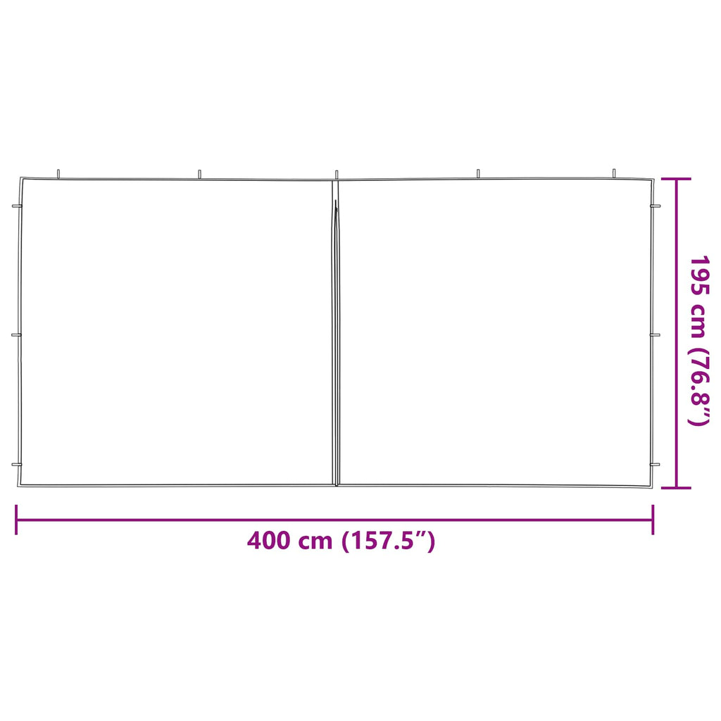 Party Tent Sidewall 2 Pcs Pe And Steel
