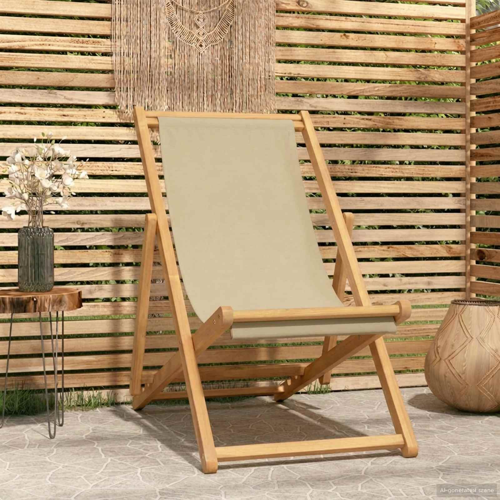 Folding Beach Chair Solid Wood Teak