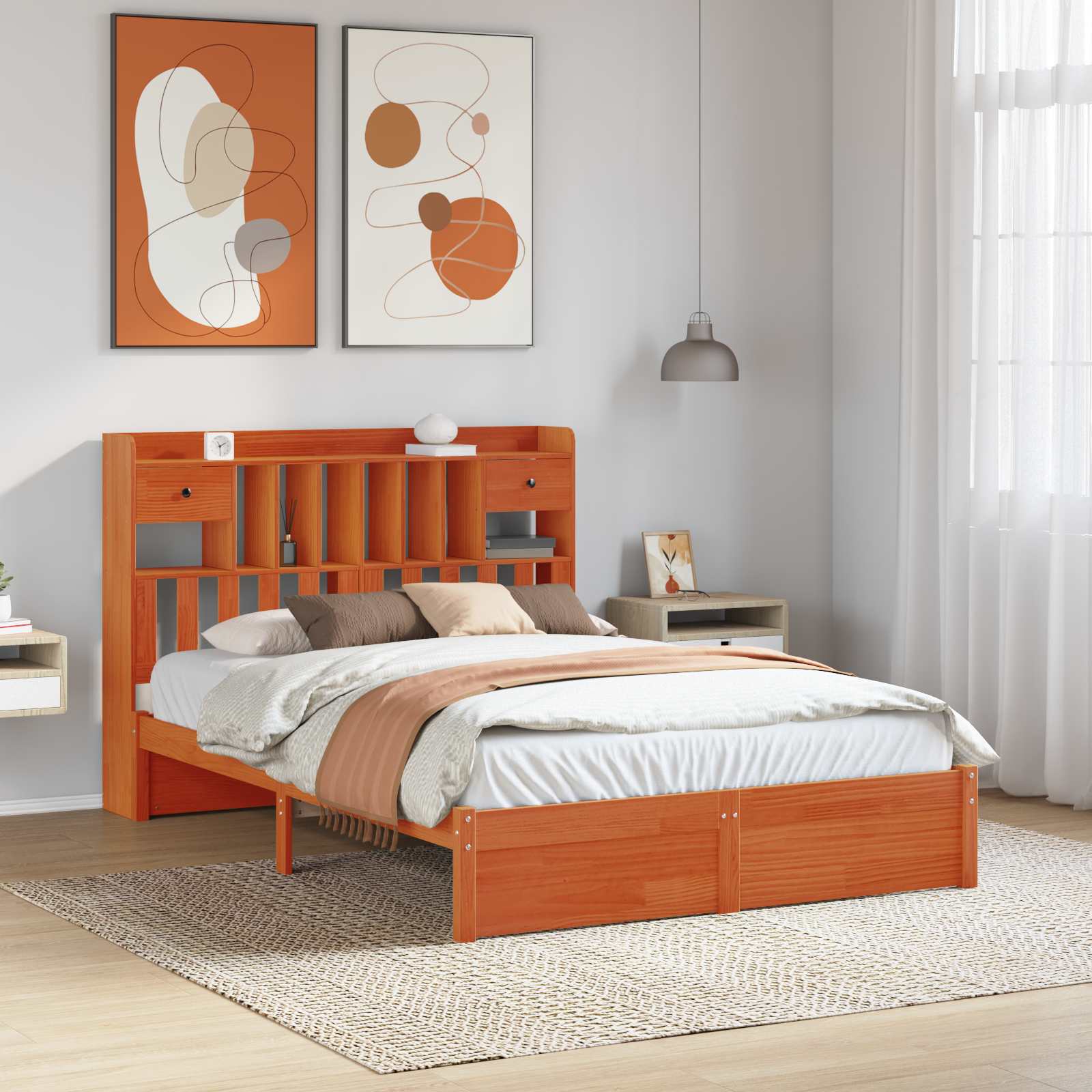 Bookcase Bed Without Mattress 75X190Cm Small Single Solid Wood Pine