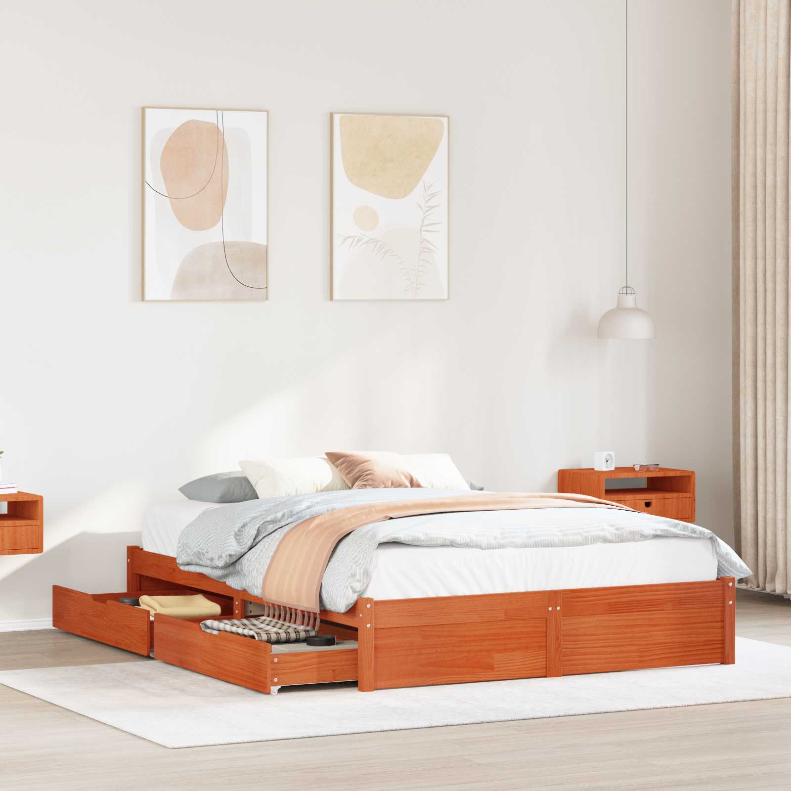 Bed Frame | Pine | Solid Pine Wood | Small Single | Storage