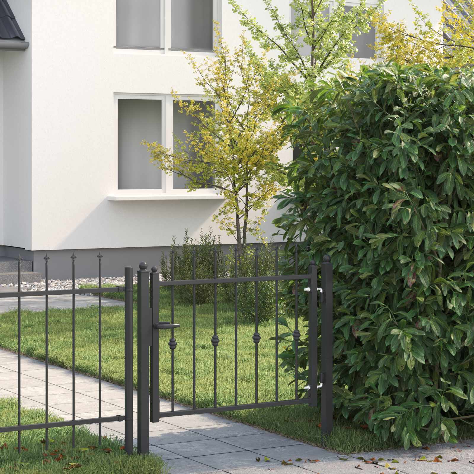 Fence Gate Horst Metal Black Lockable