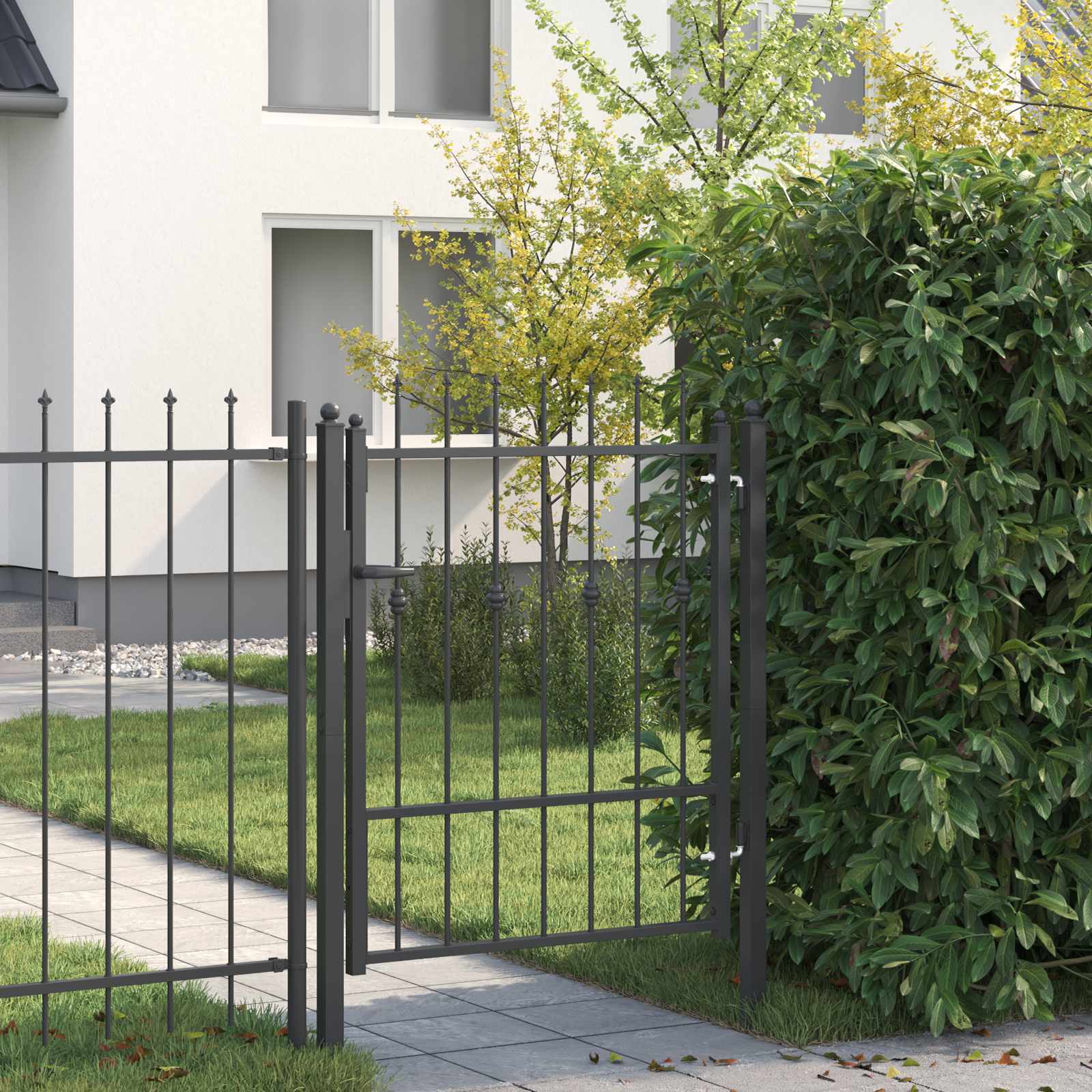 Fence Gate Horst Metal Black Lockable