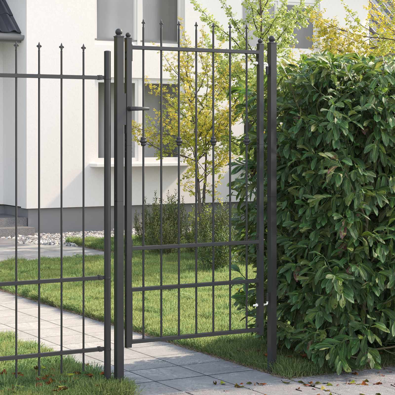 Fence Gate Horst Metal Black Lockable