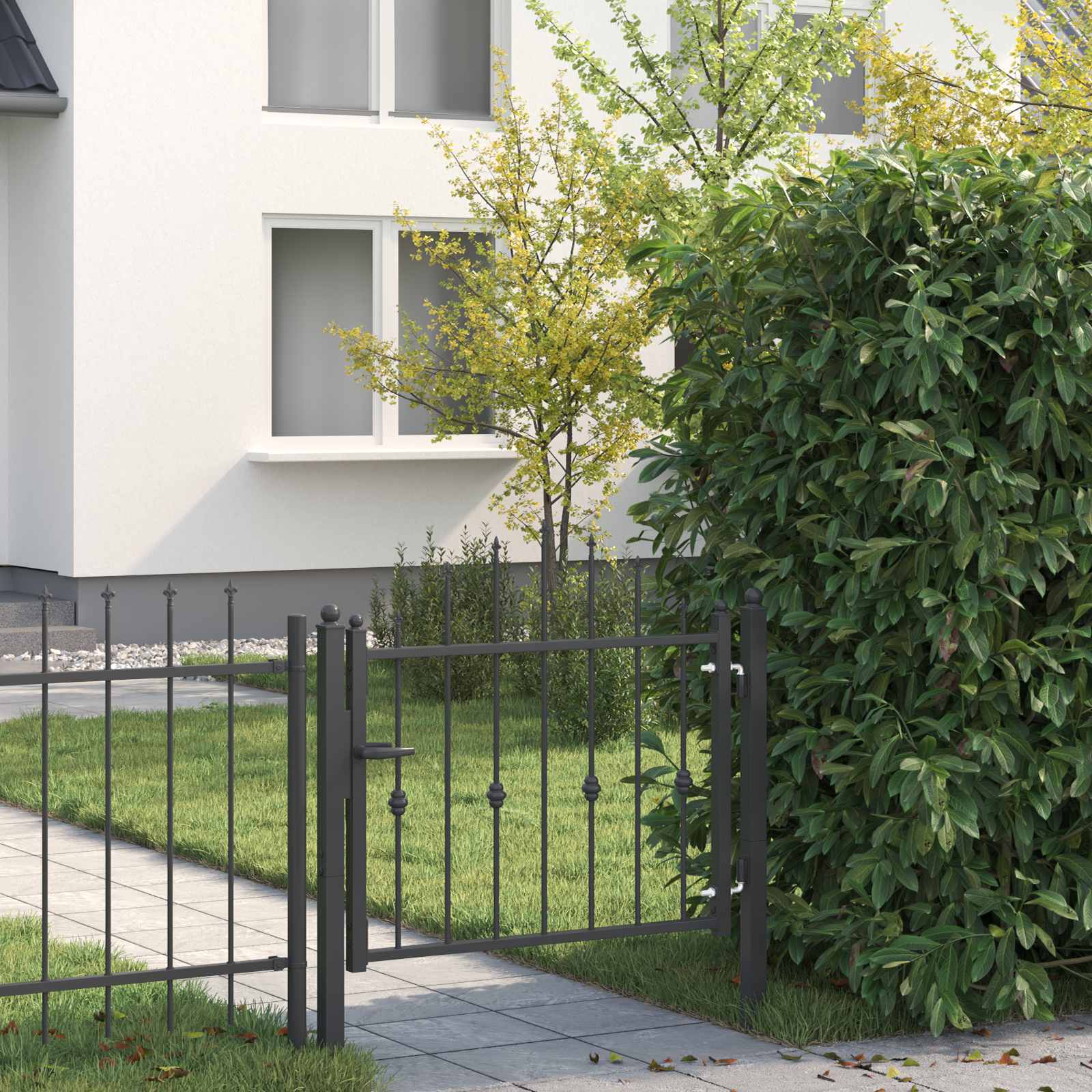 Fence Gate Horst Metal Black Lockable