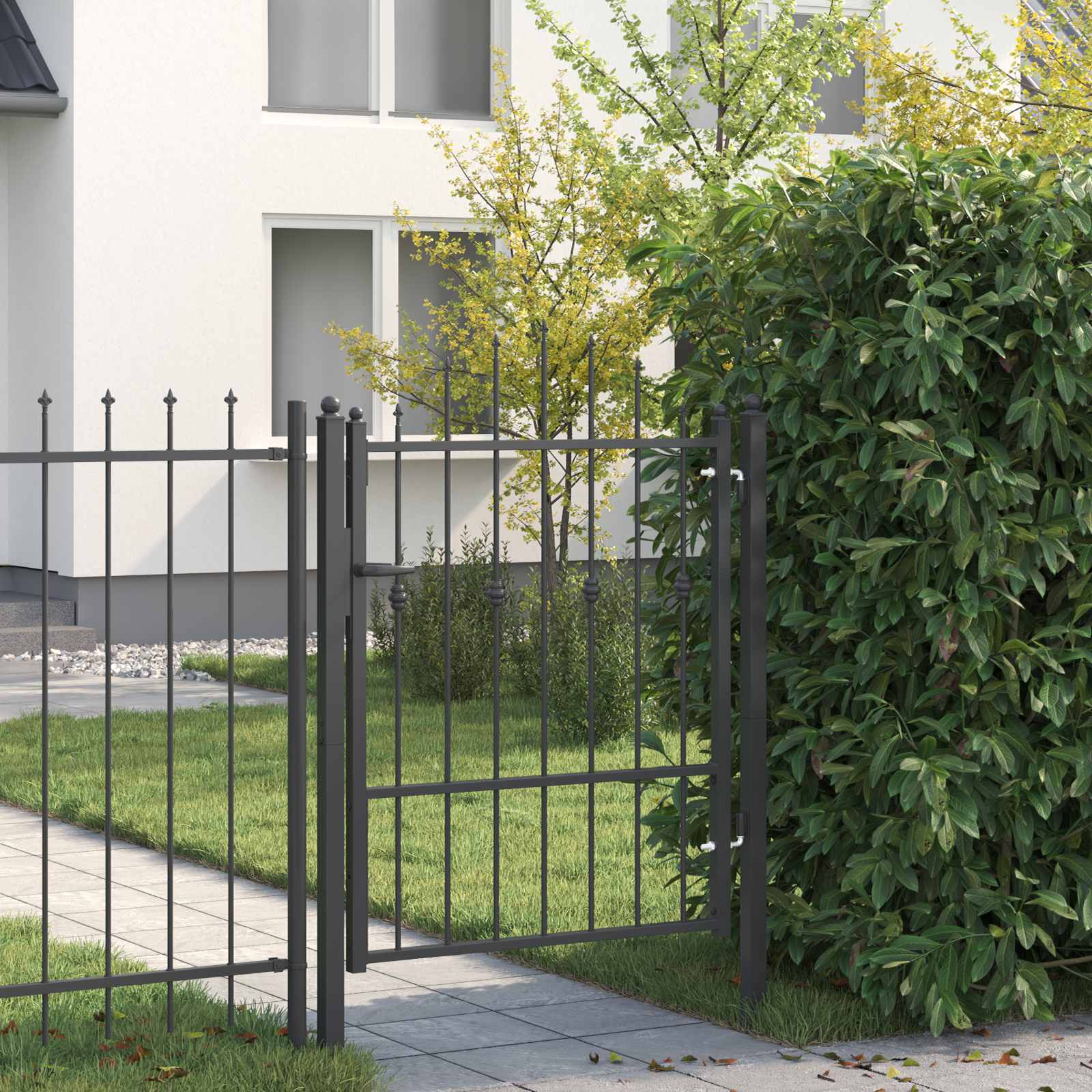 Fence Gate Horst Metal Black Lockable
