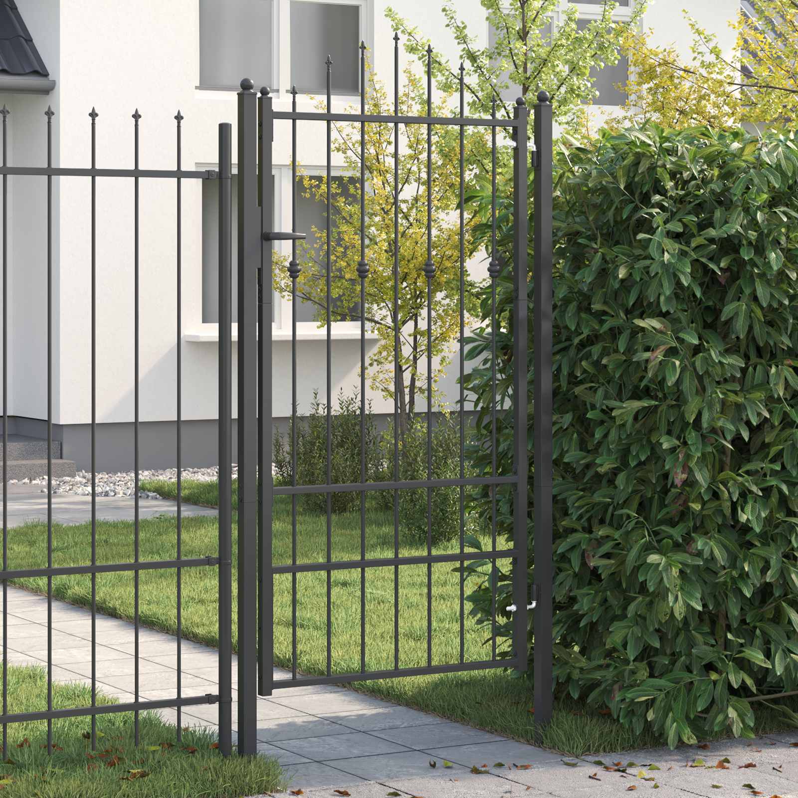 Fence Gate Horst Metal Black Lockable