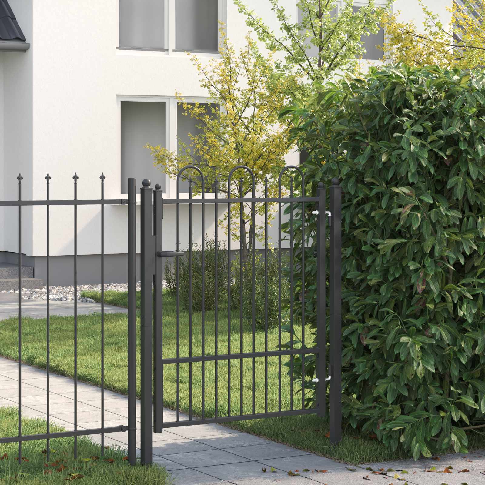 Fence Gate Horst Metal Black Lockable