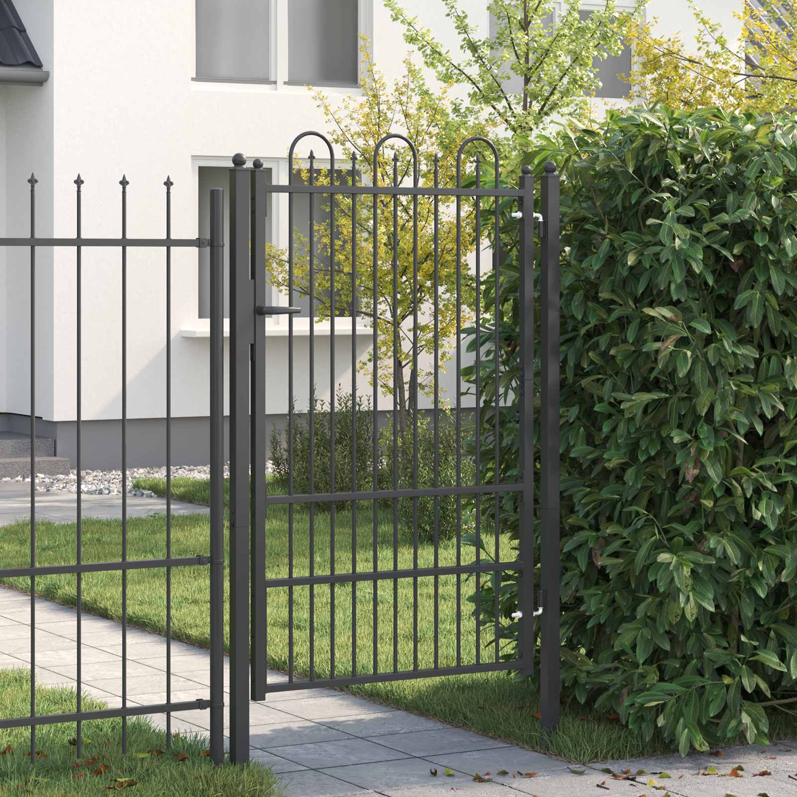 Fence Gate Horst Metal Black Lockable