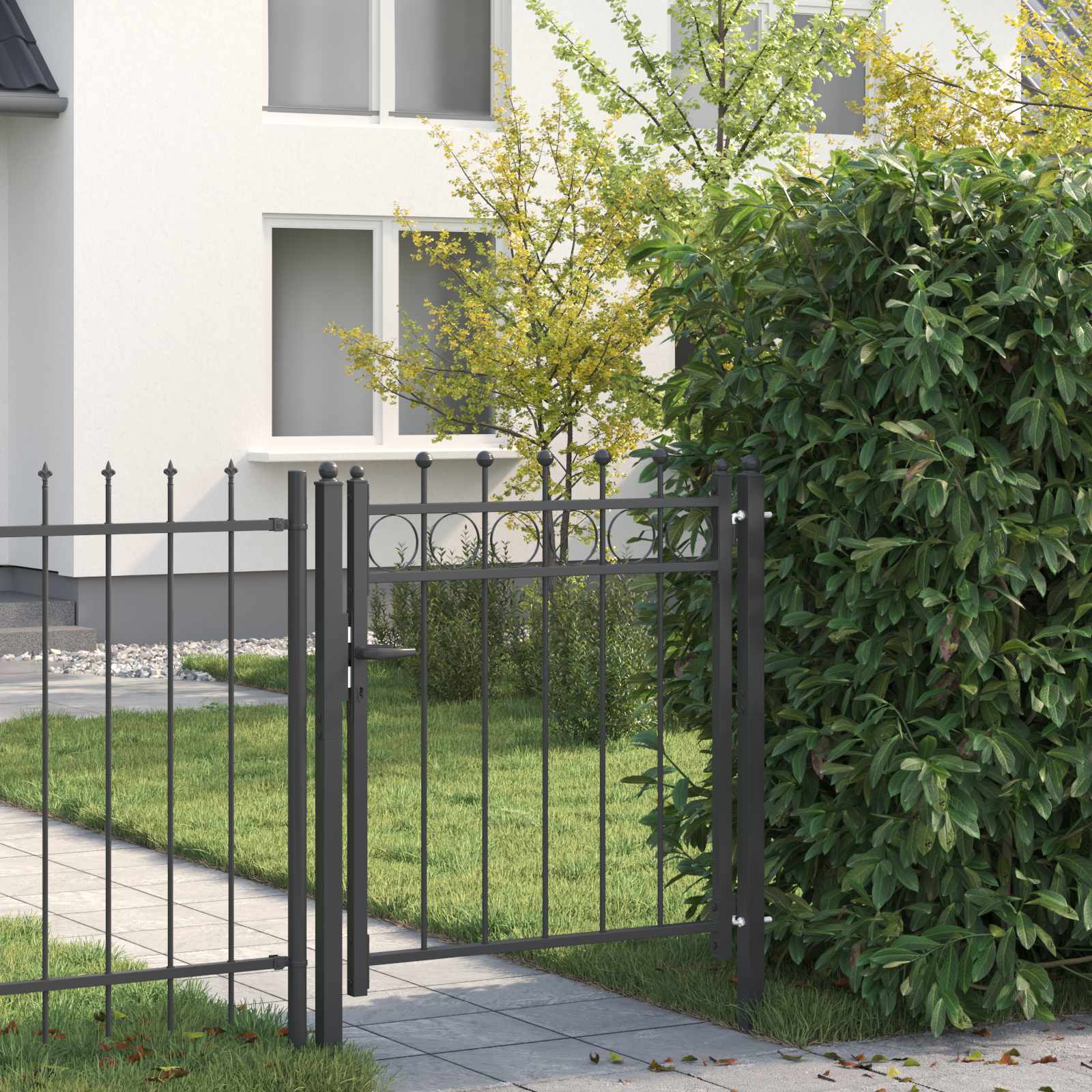 Fence Gate Horst Metal Black Lockable