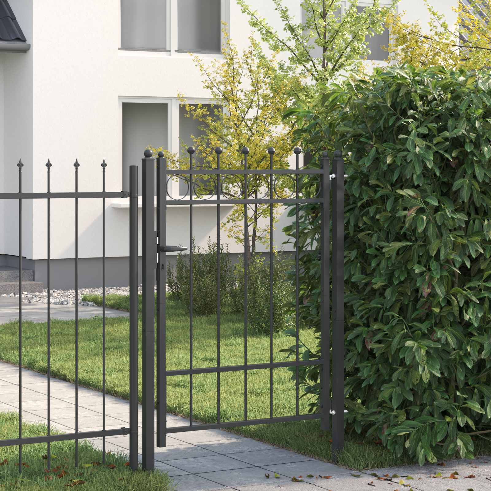 Fence Gate Horst Metal Black Lockable