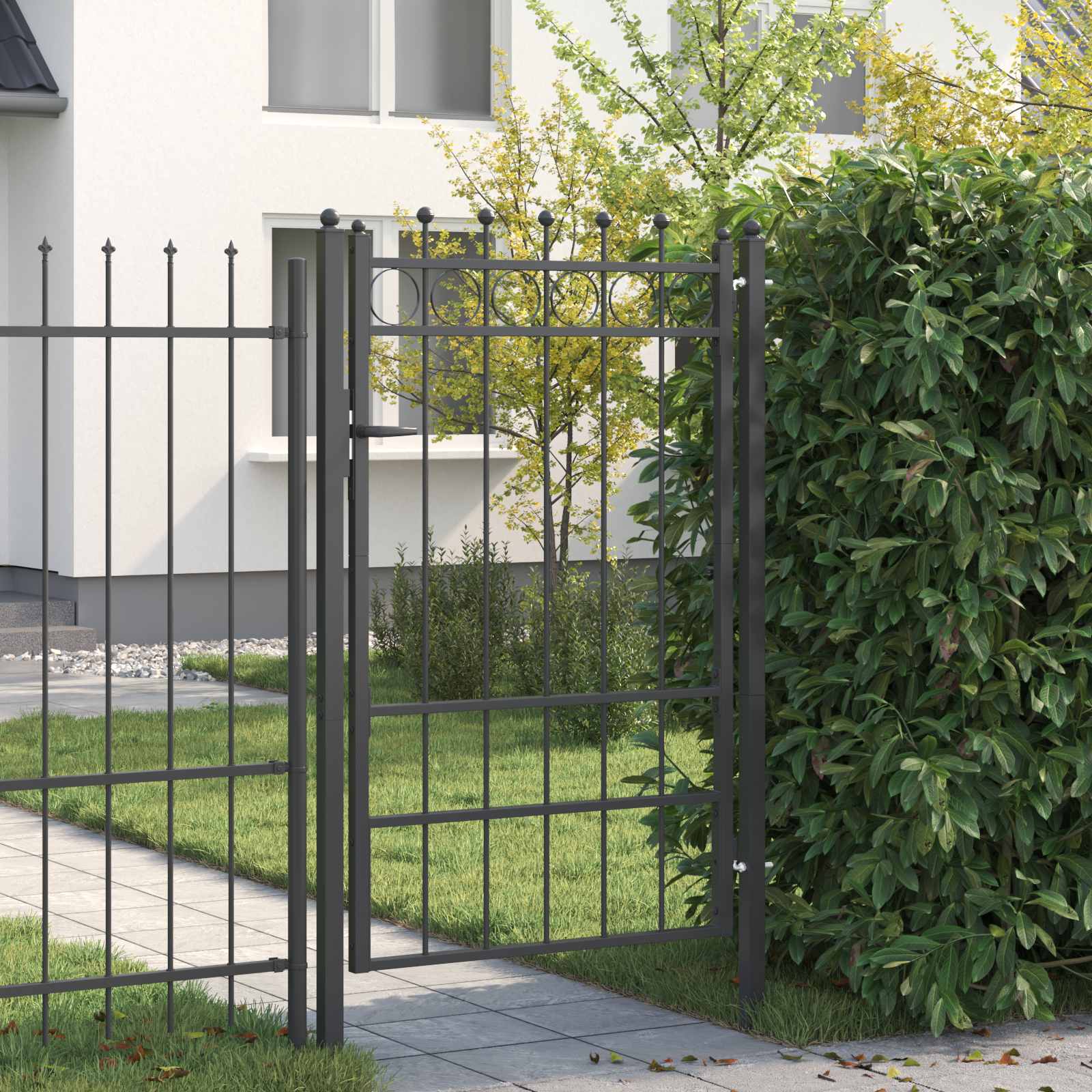 Fence Gate Horst Metal Black Lockable