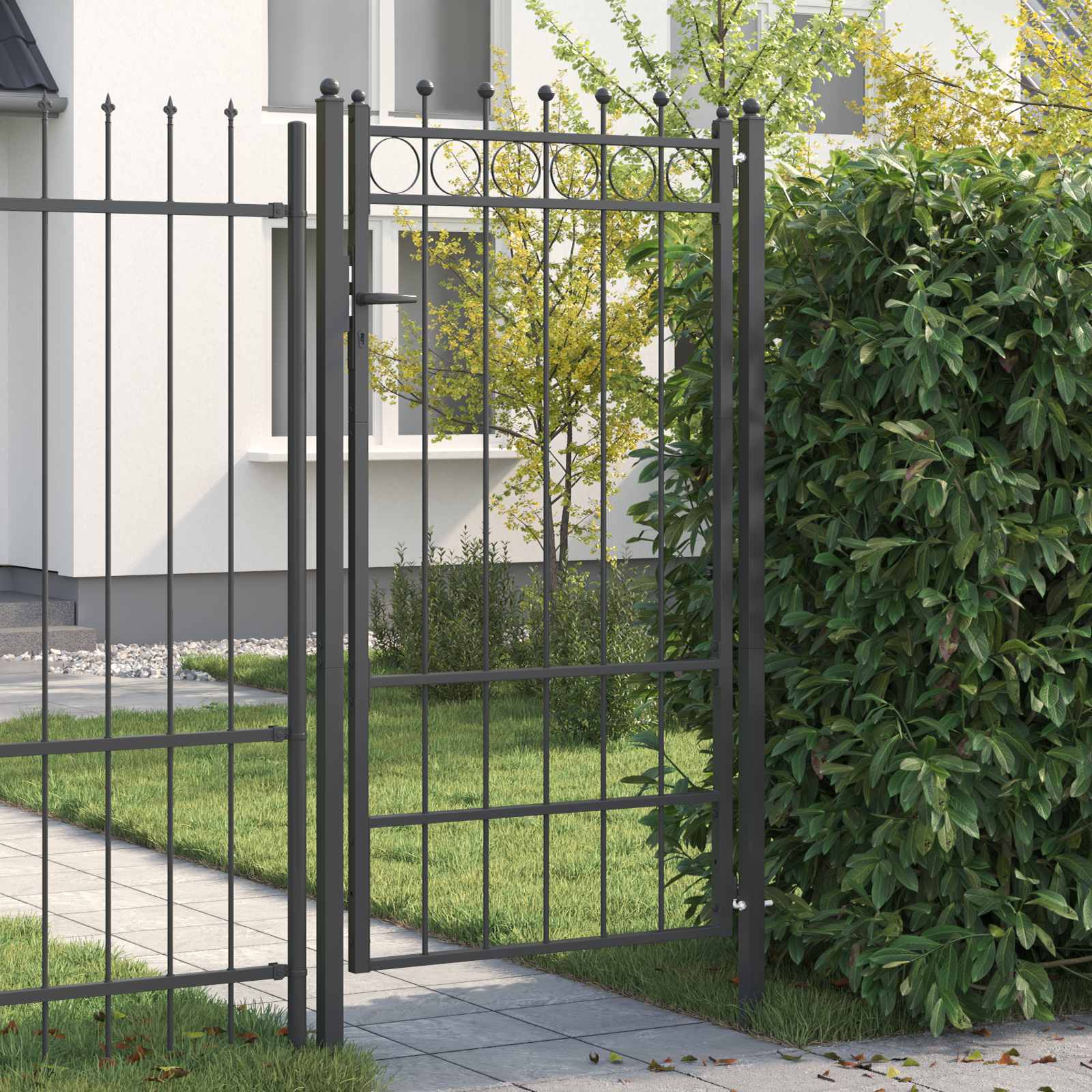 Fence Gate Horst Metal Black Lockable