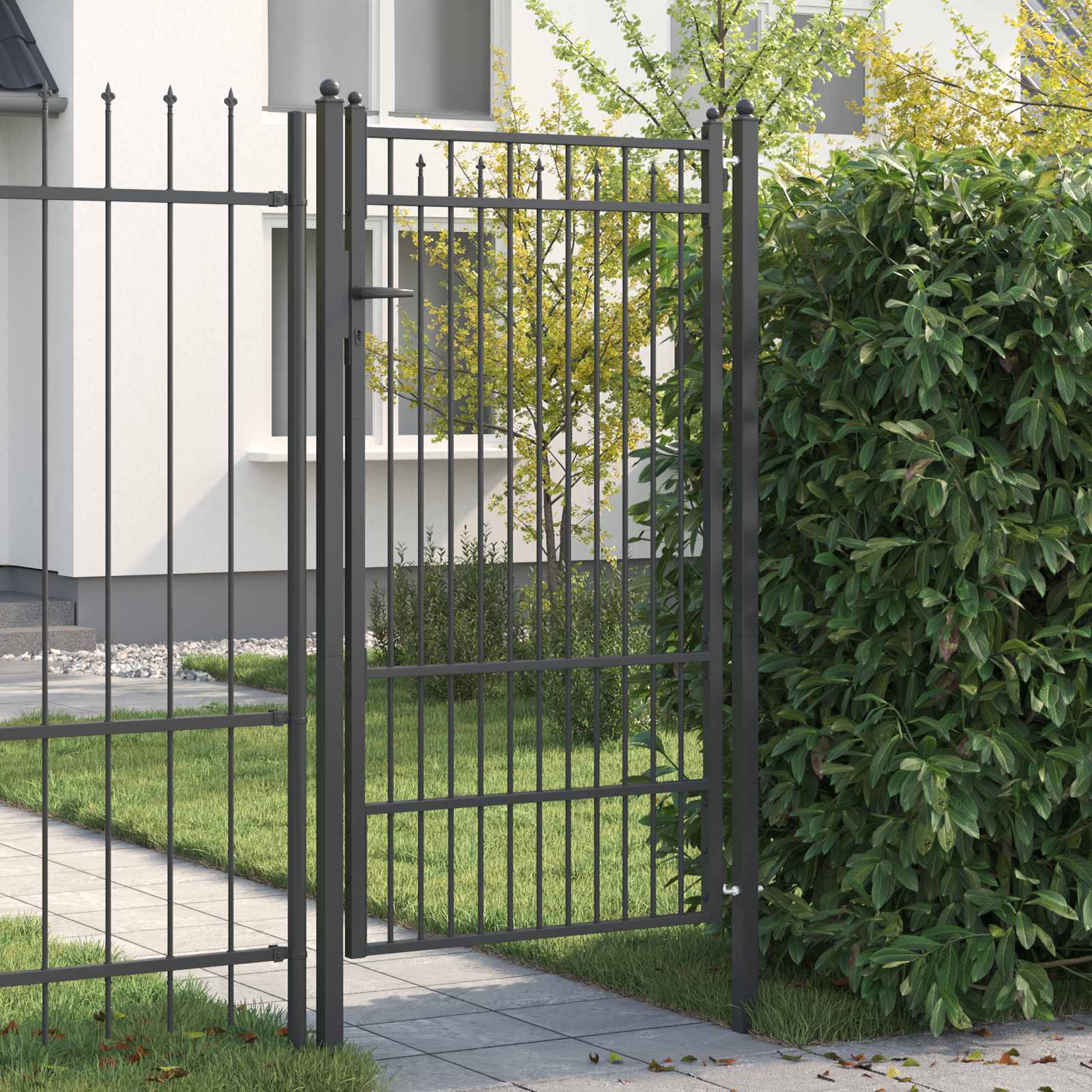 Fence Gate Horst Metal Black Lockable