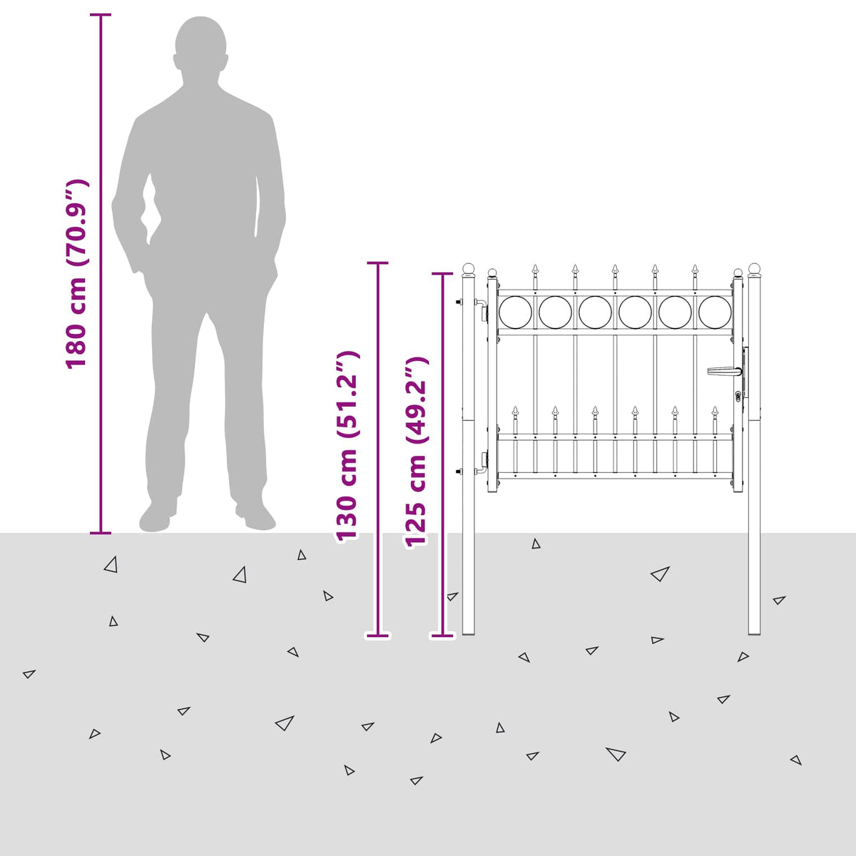 Fence Gate Horst Steel Black Lockable