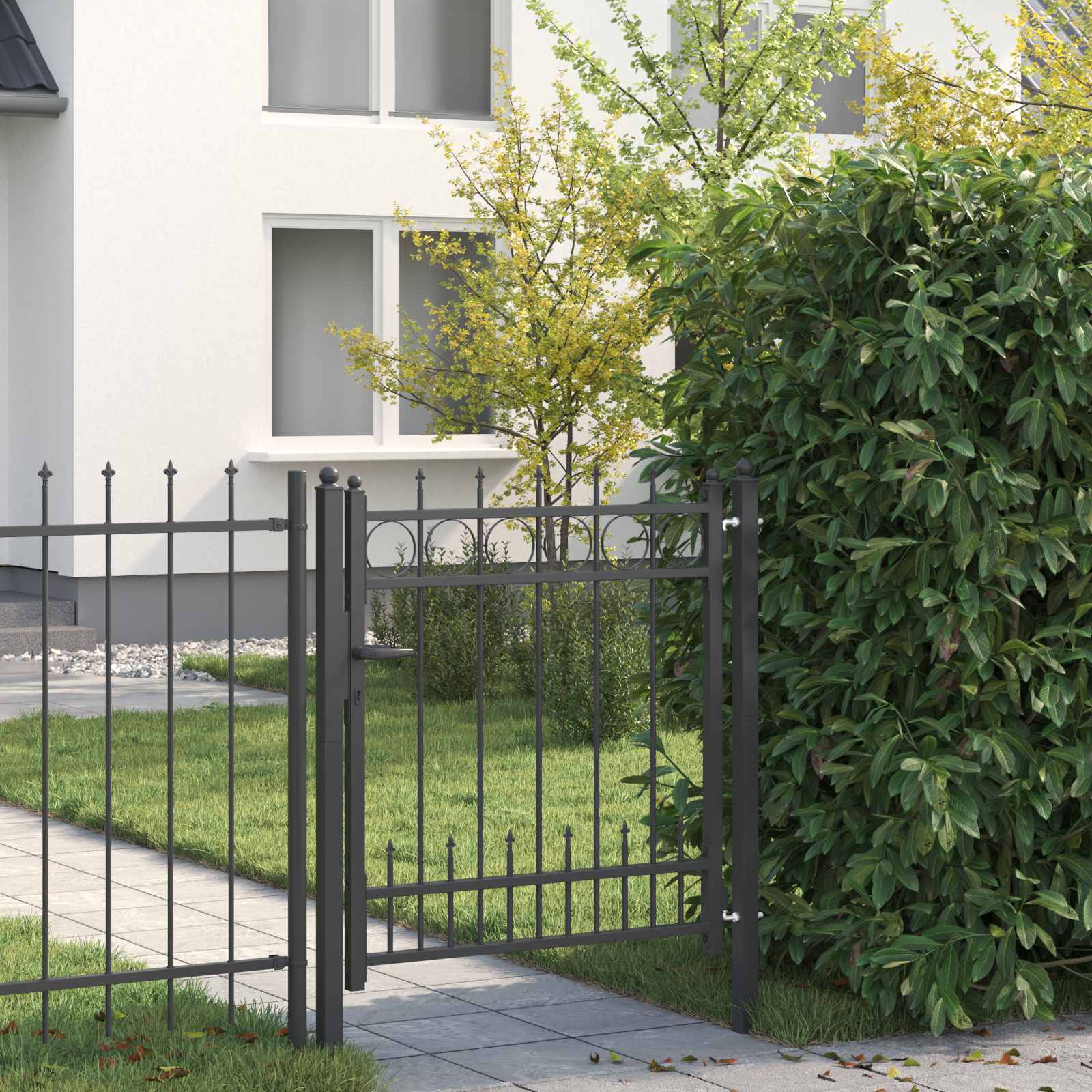 Fence Gate Horst Steel Black Lockable