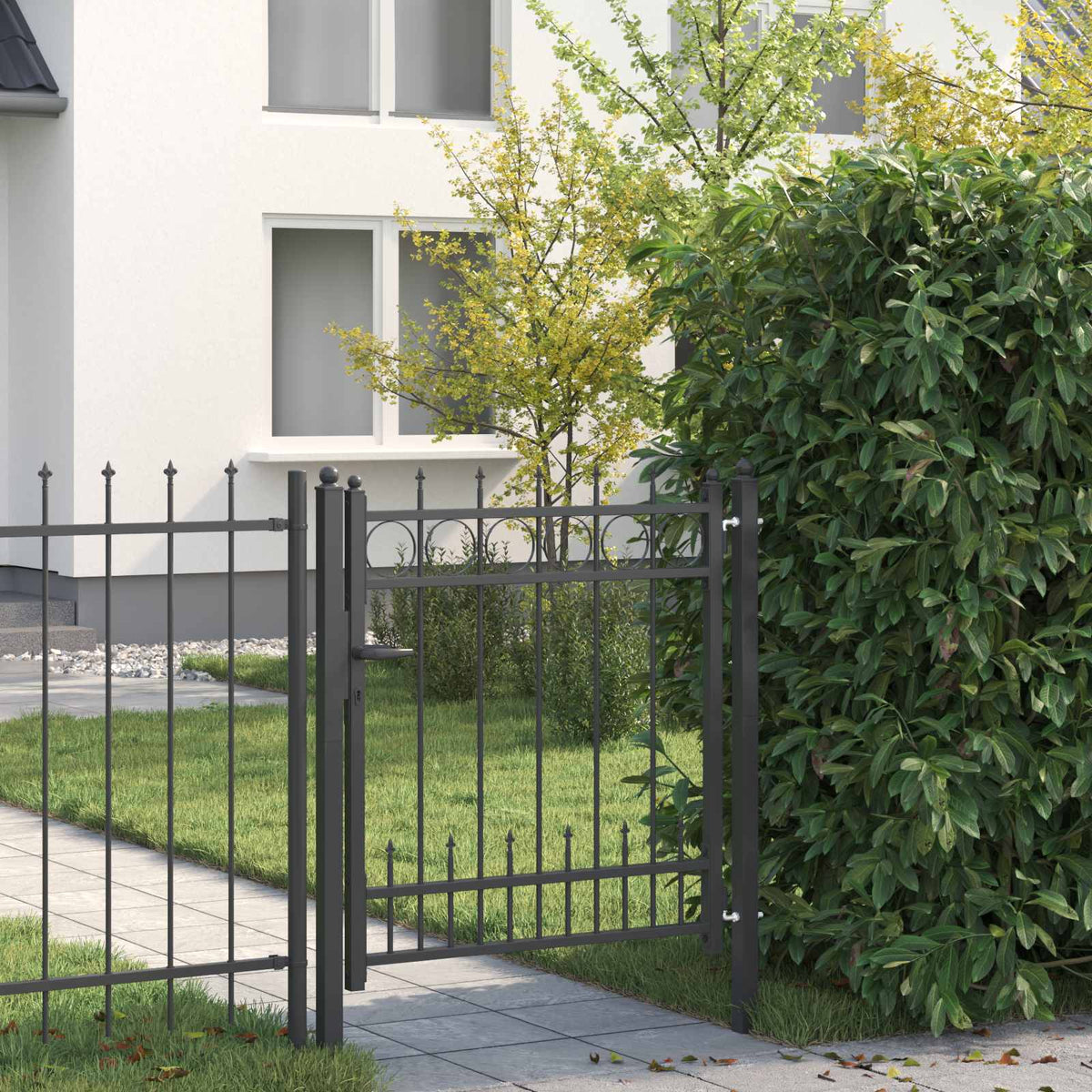 Fence Gate Horst Steel Black Lockable