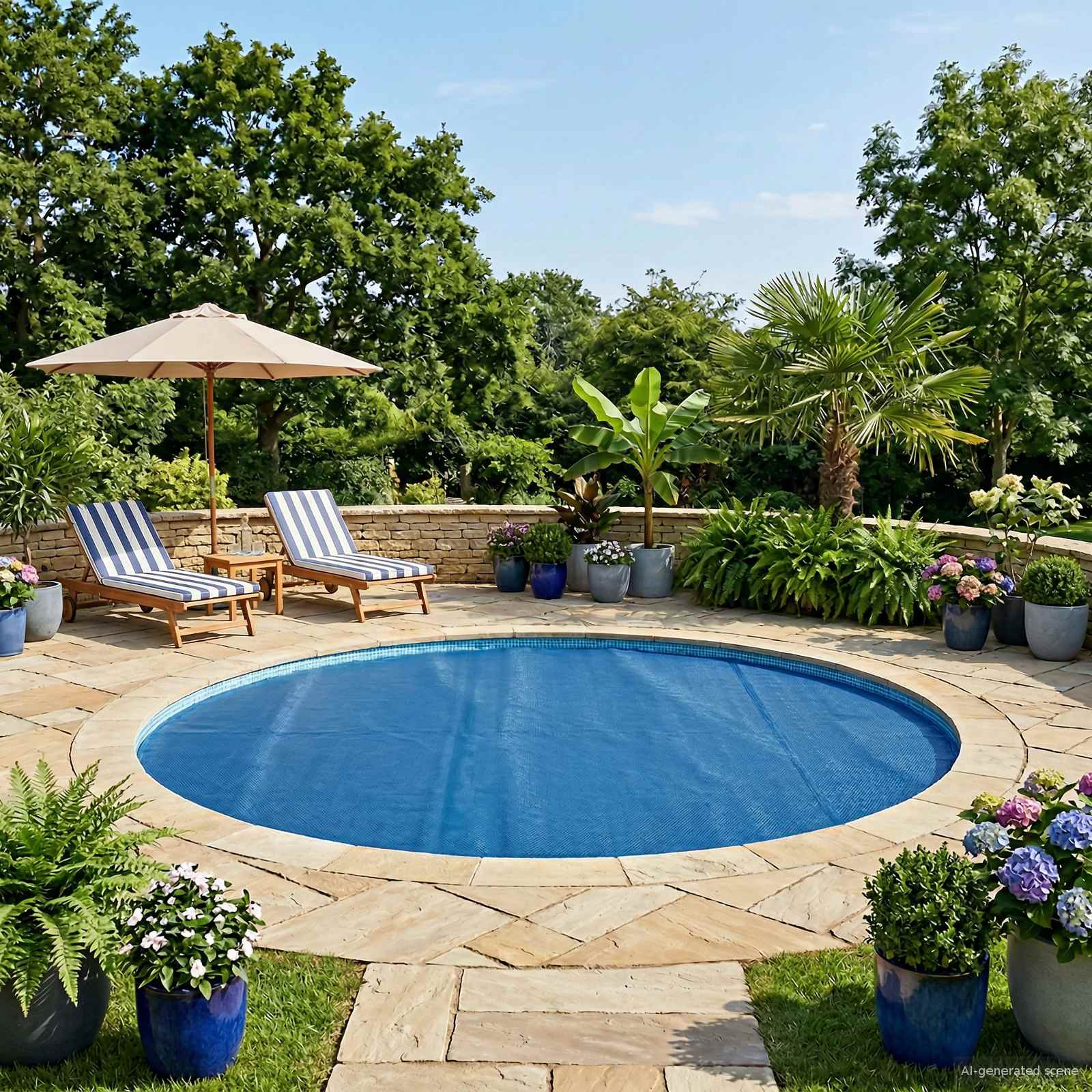 Pool Cover | | Polyethylene | 210 Cm Diameter | Heat-Resistant